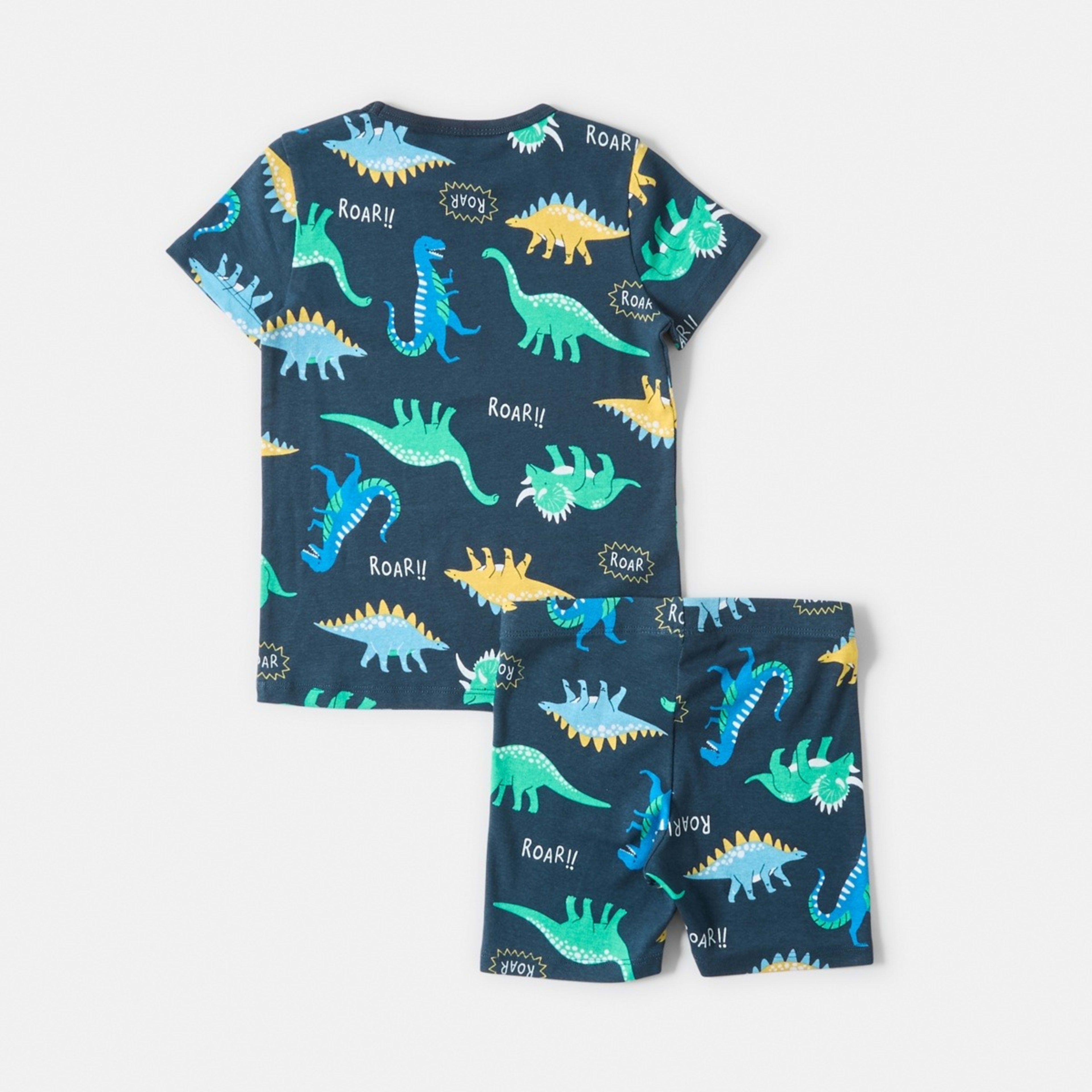 8 Short Sleeve Rib Knit Pyjama Set Multidinos, 8 of 10