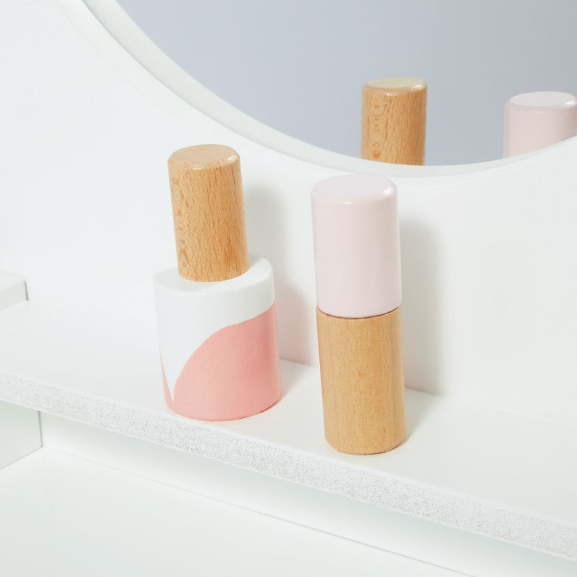 9 Piece Deluxe Wooden Light Up Vanity and Accessories Kmart