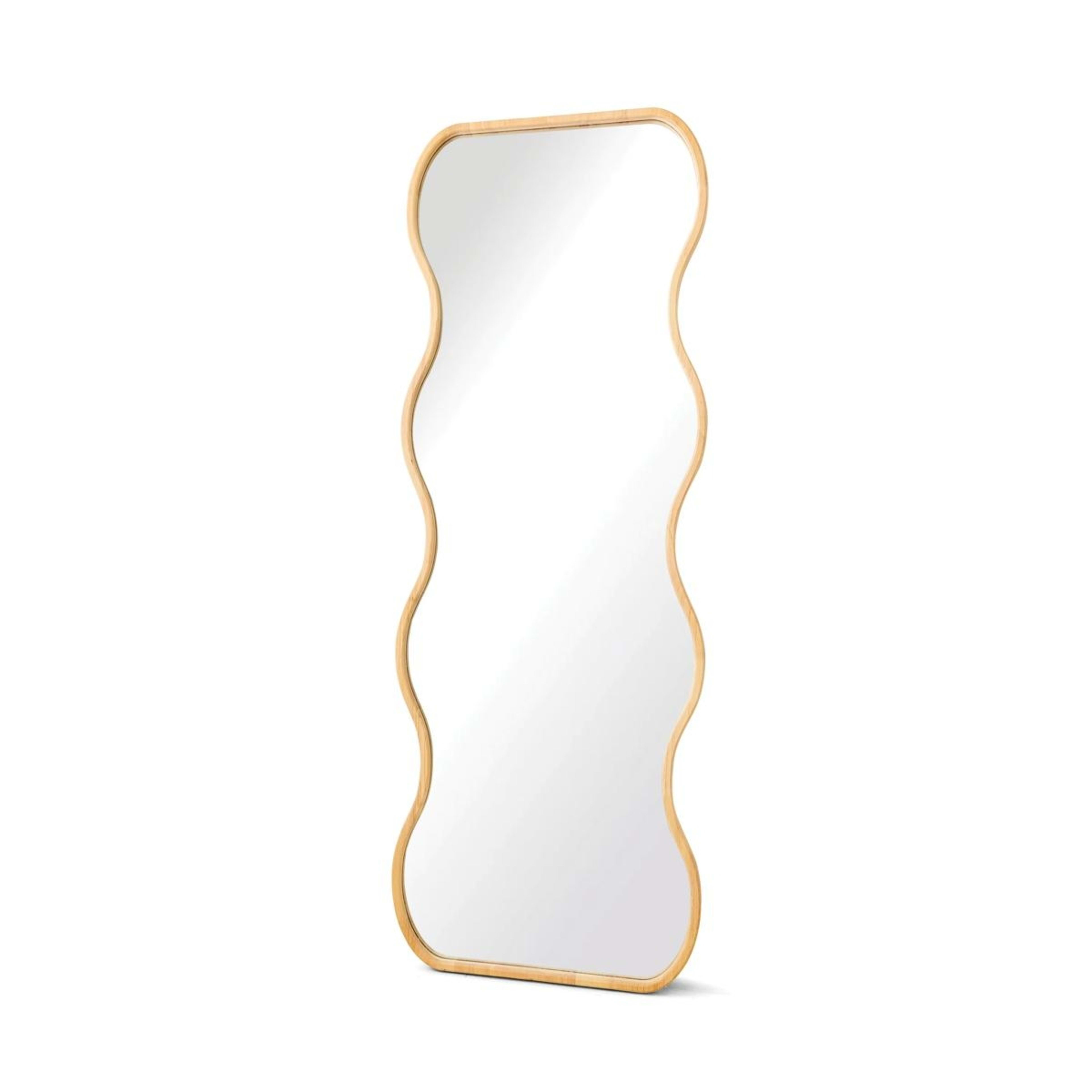2 Wave Oak Look Floor Mirror, 2 of 4