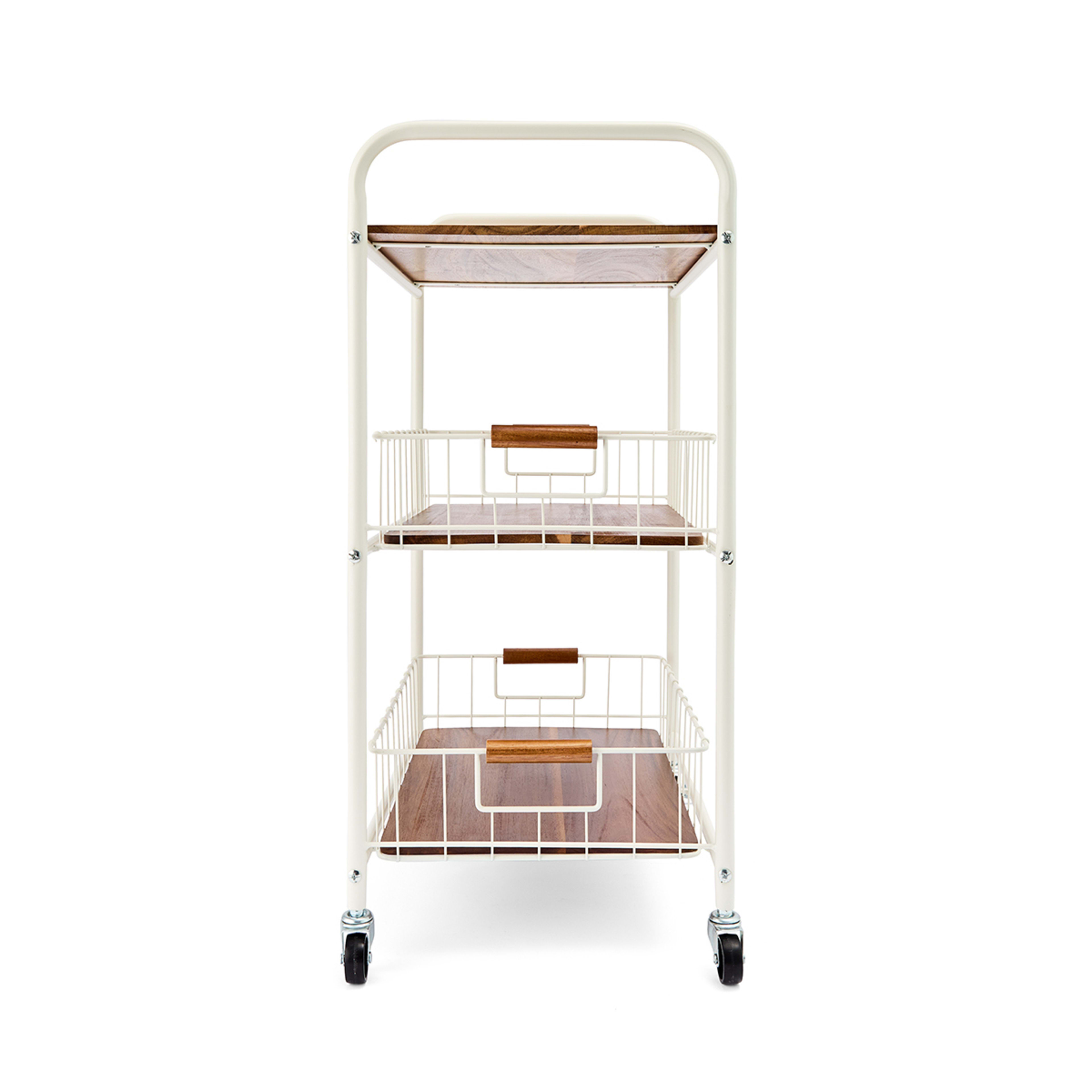 5 Off White and Acacia Trolley, 5 of 7