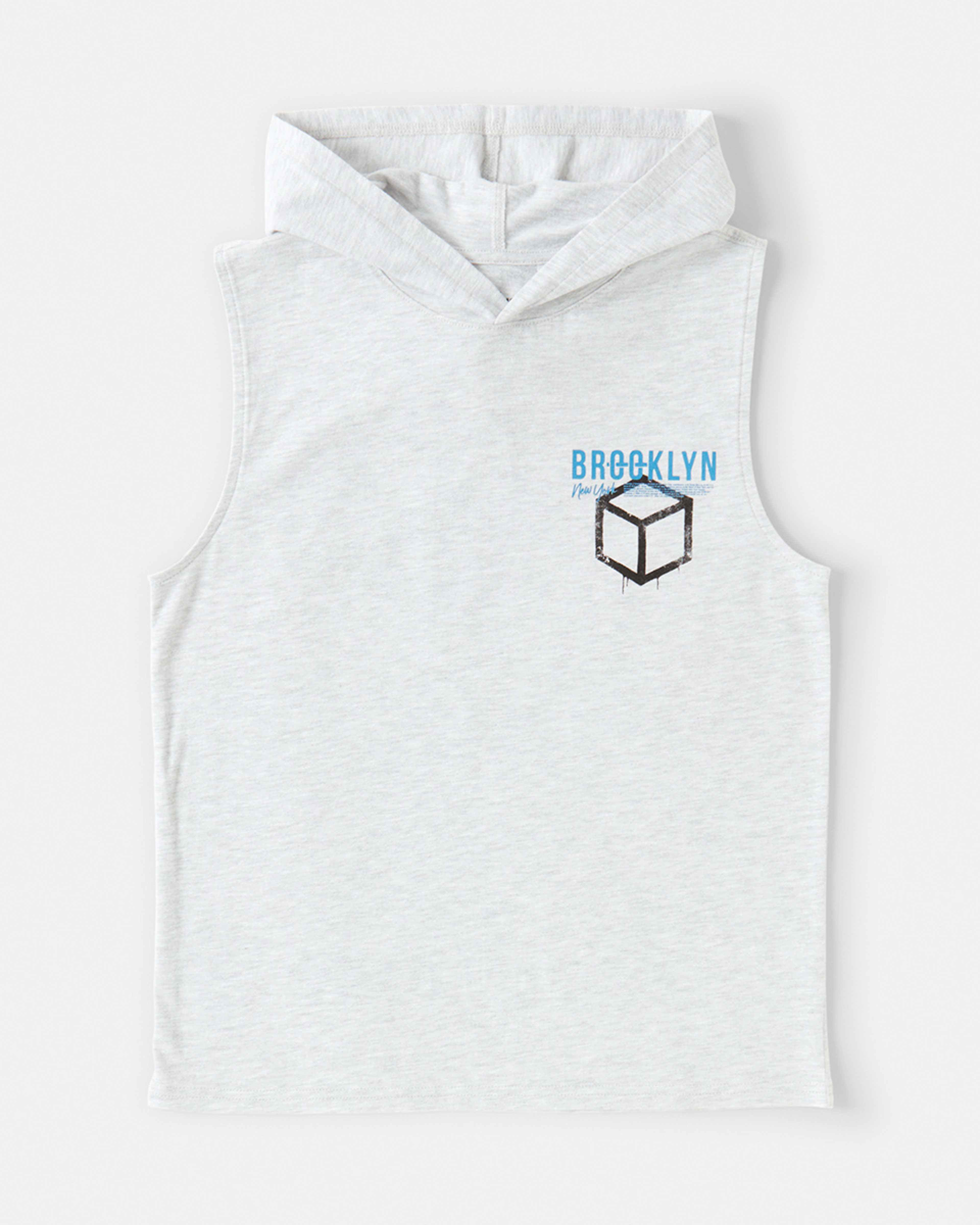 8 Sleeveless Hooded Graphic Muscle White Mrl, 8 of 9