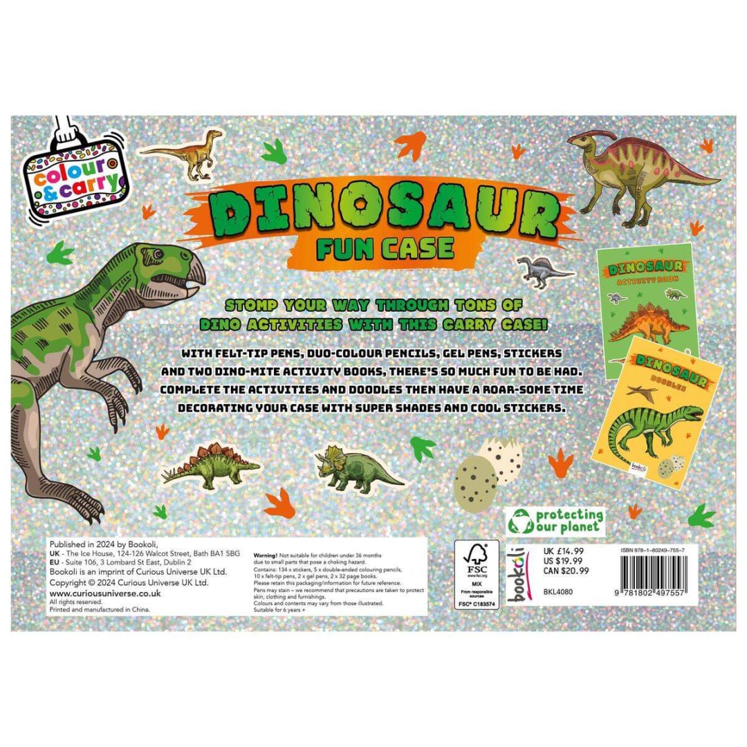 Colour and Carry Dinosaur Fun Case Book Kmart NZ