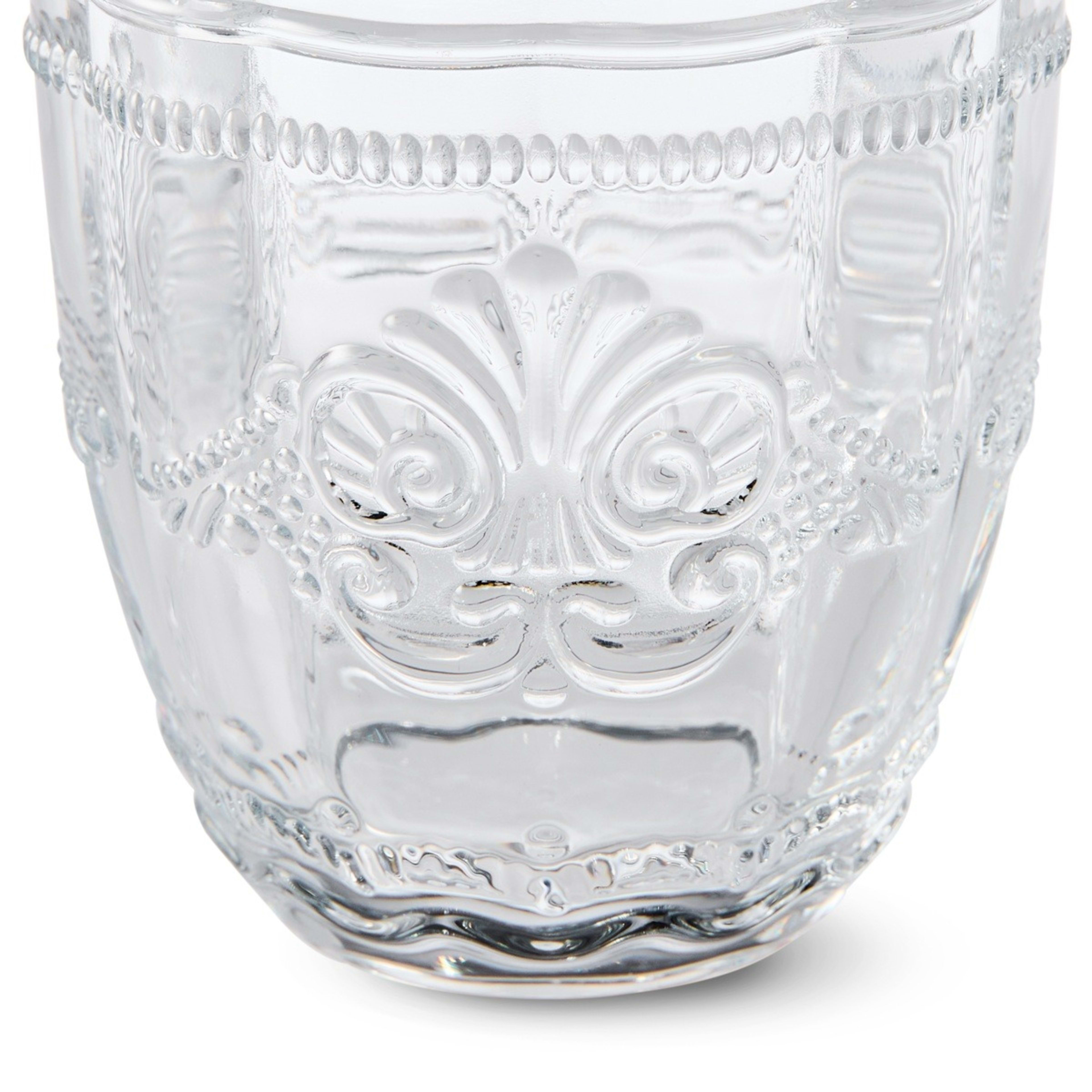 5 6 Clear Ornate Tumbler Glasses, 5 of 5