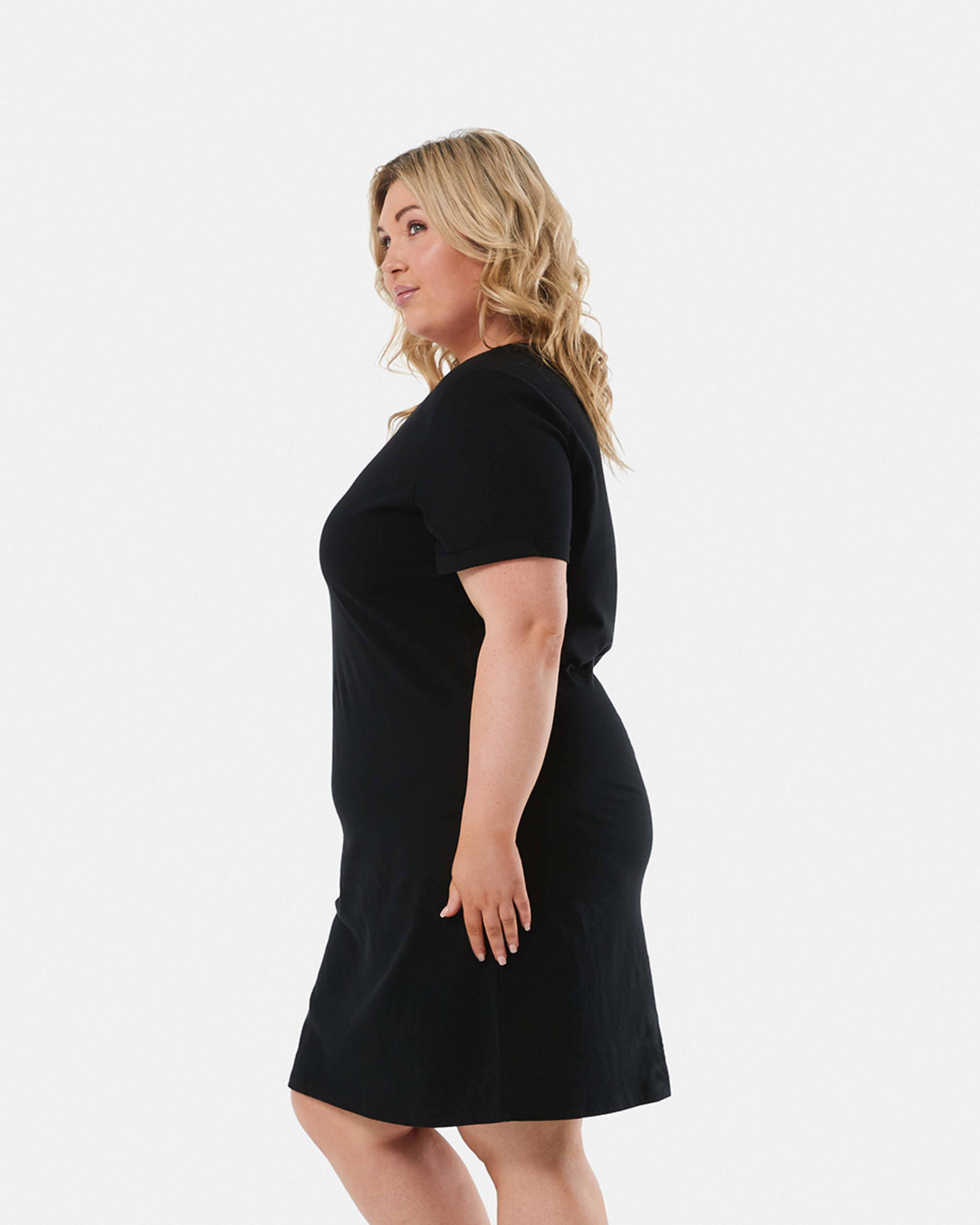 2 Curve Short Sleeve T-shirt Dress BLACK, 2 of 5