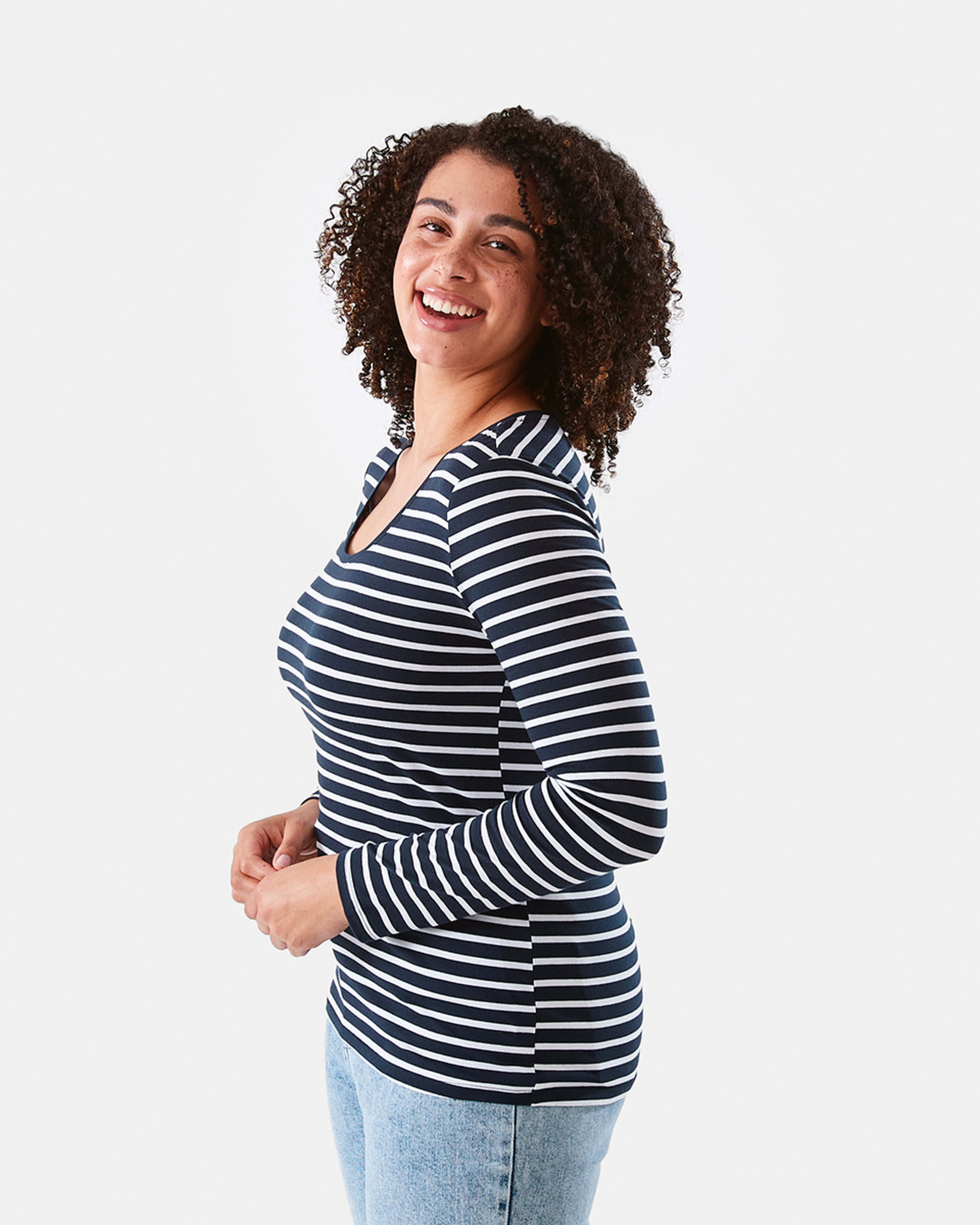 2 Long Sleeve Stretch T-shirt Stripe, 2 of 6