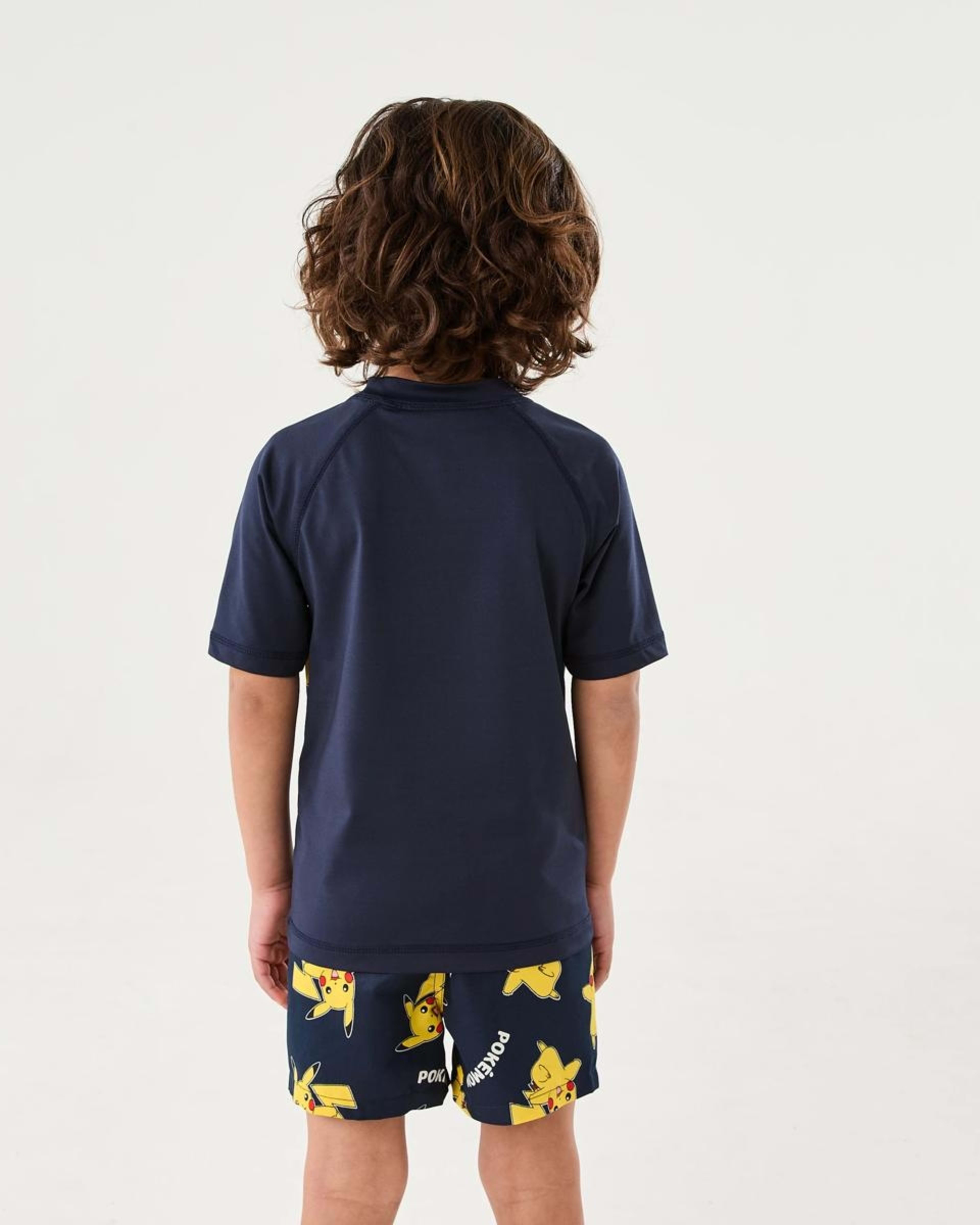 2 Pokemon License Short Sleeve Rash Vest NAVY PIKACHU, 2 of 5