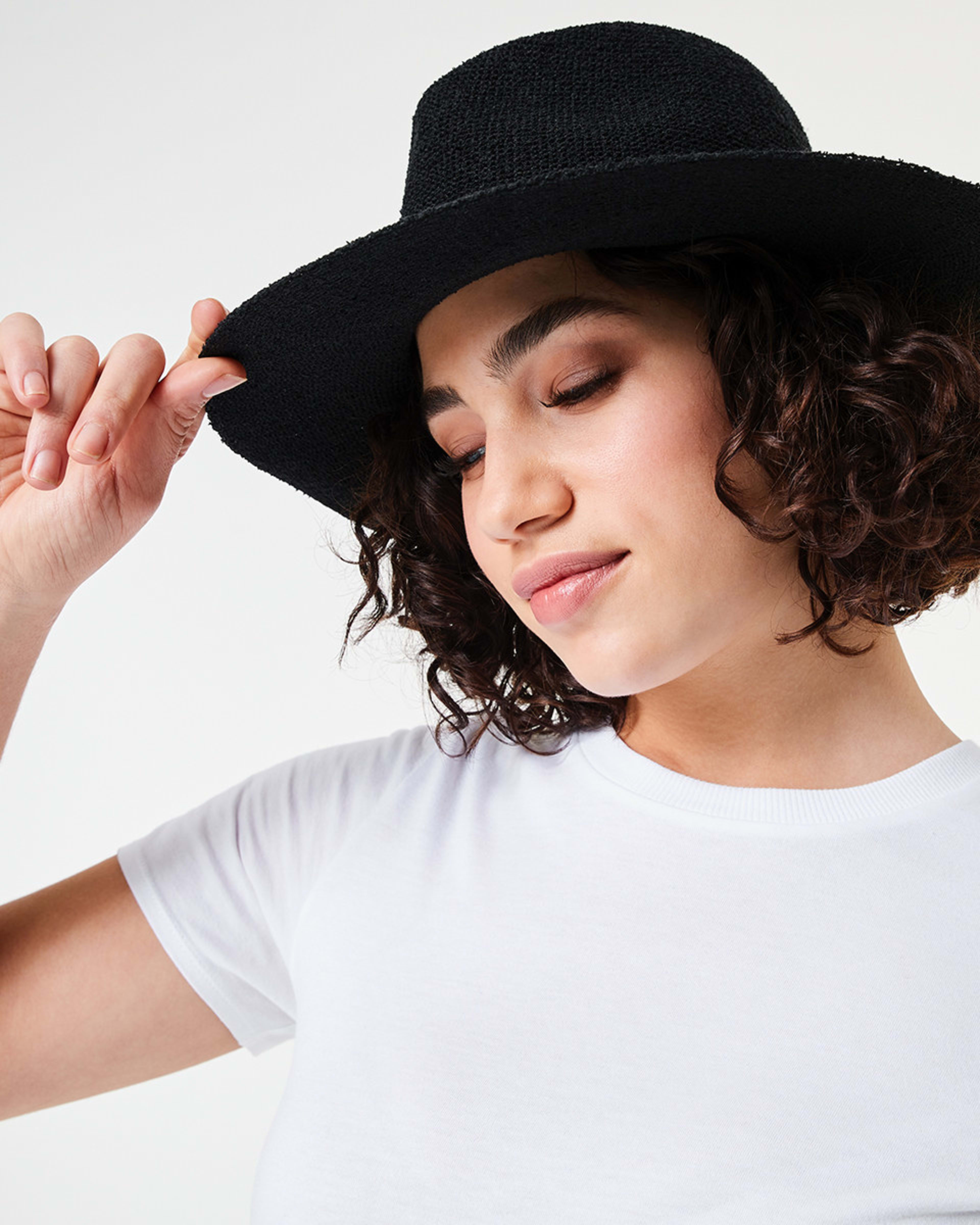 3 Woven Fedora Hat Black, 3 of 4