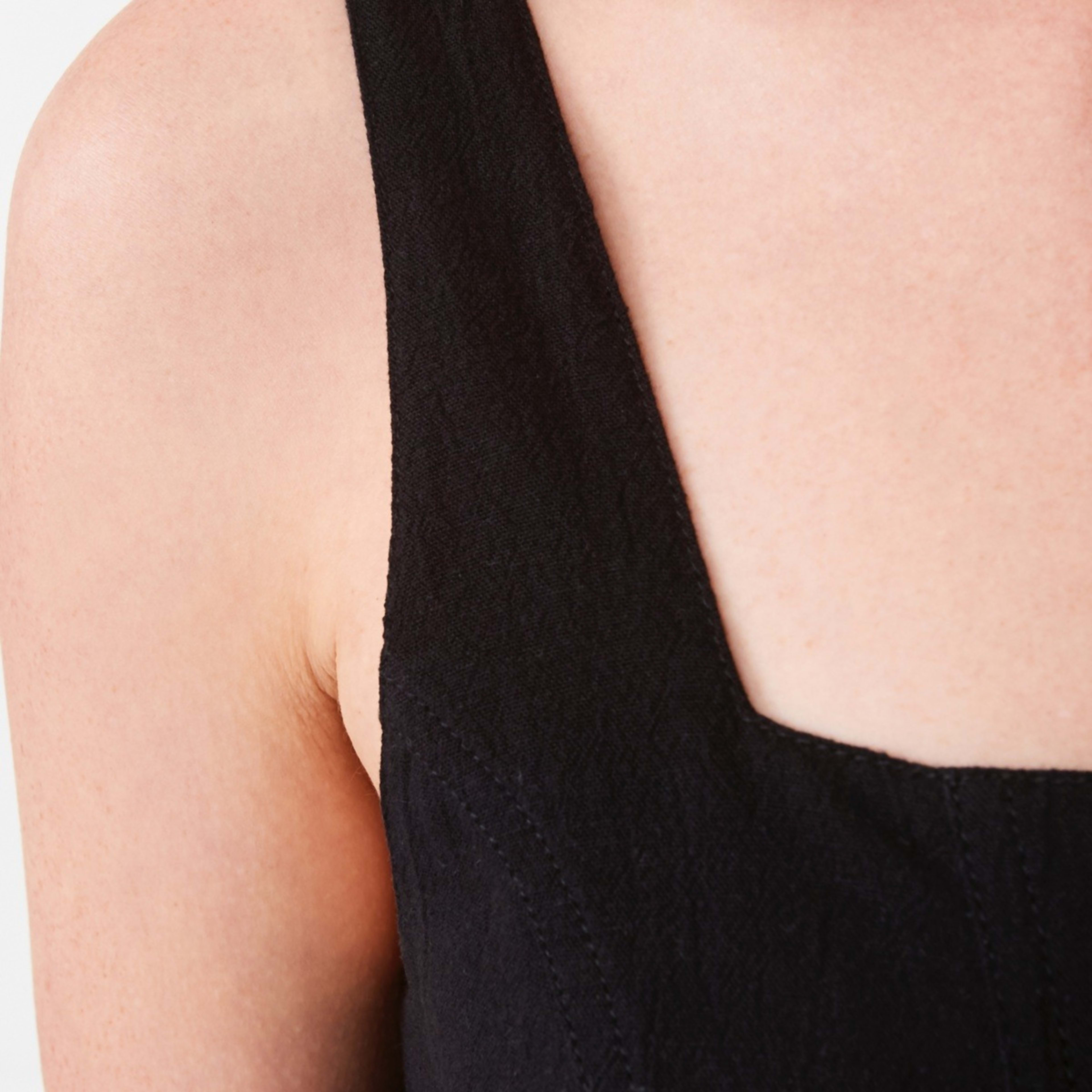 5 Sleeveless Panel Detail Midi Dress Black, 5 of 7