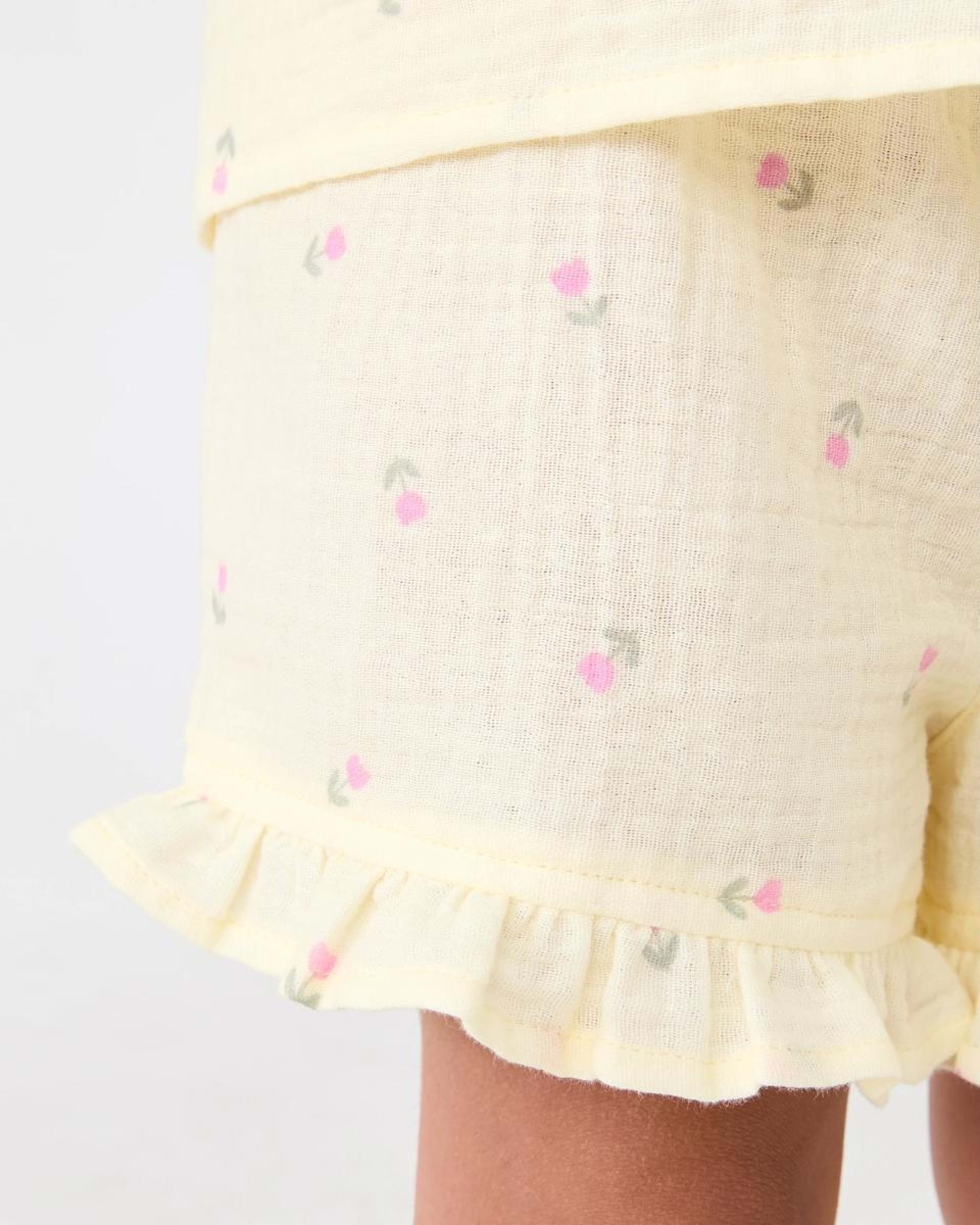 5 Short Sleeve Woven Frill Pyjama Set Ylw Tulip, 5 of 5