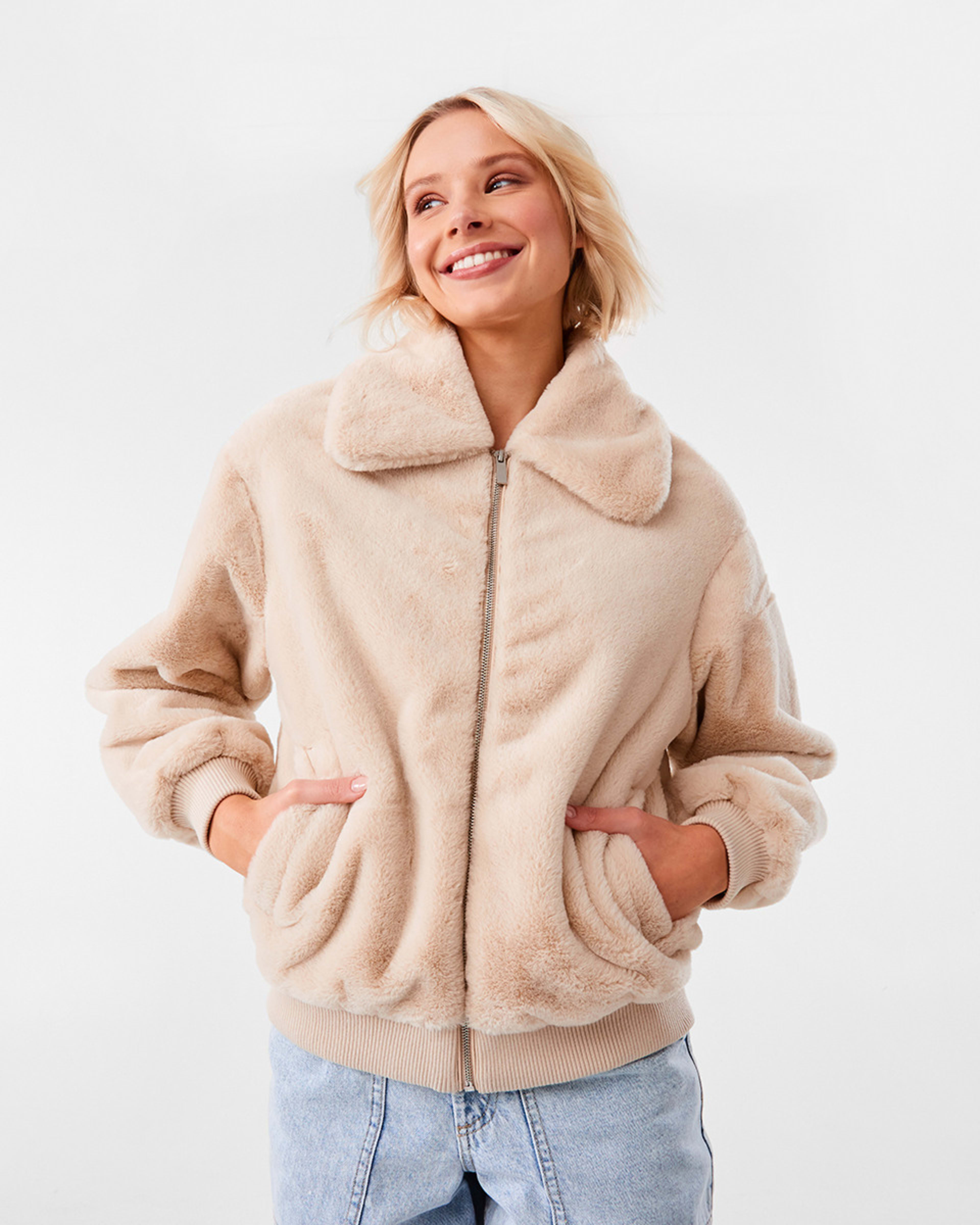 2 Plush Teddy Jacket White, 2 of 10