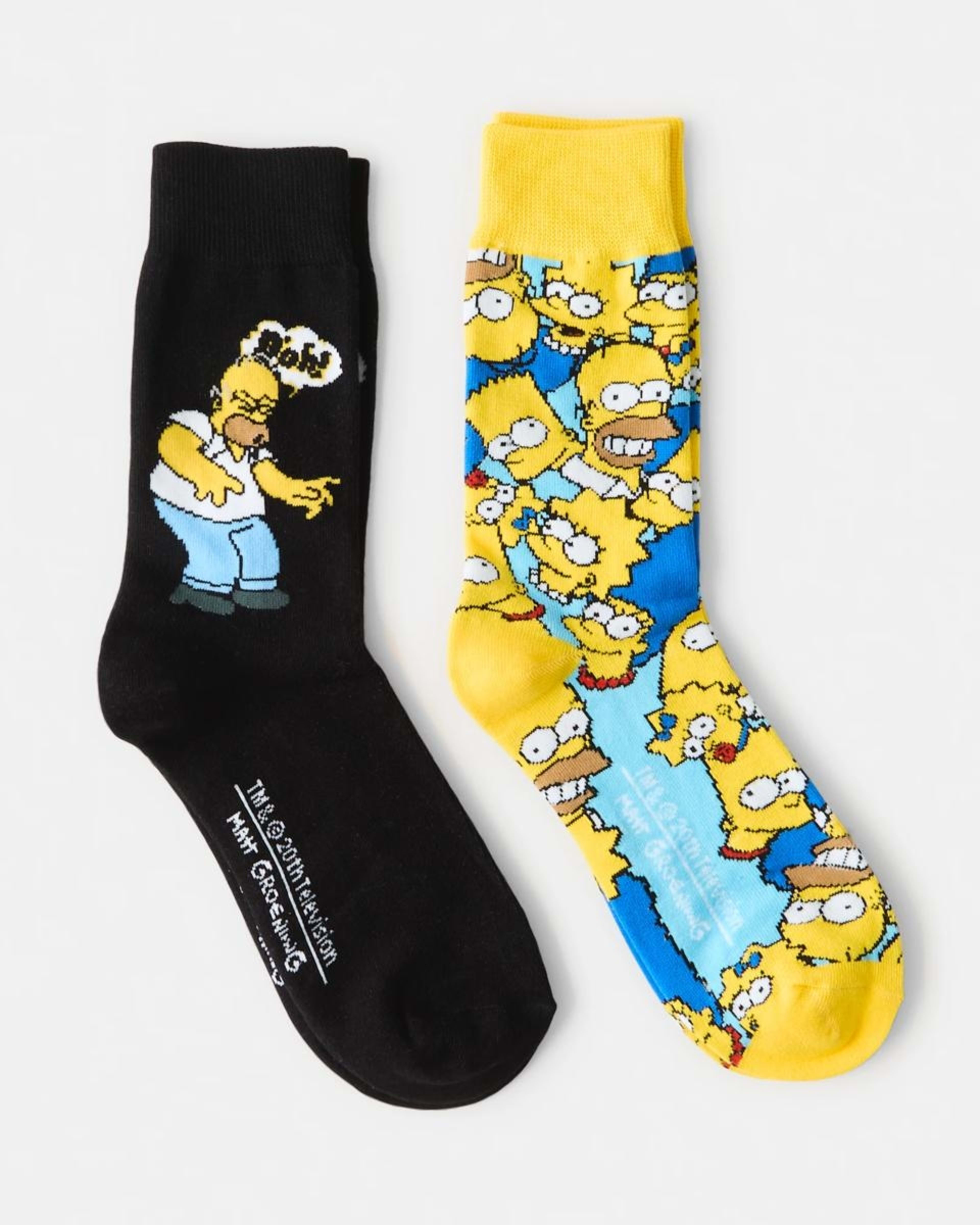 1 2 Pack The Simpsons License Socks 2PK SIMPSONS