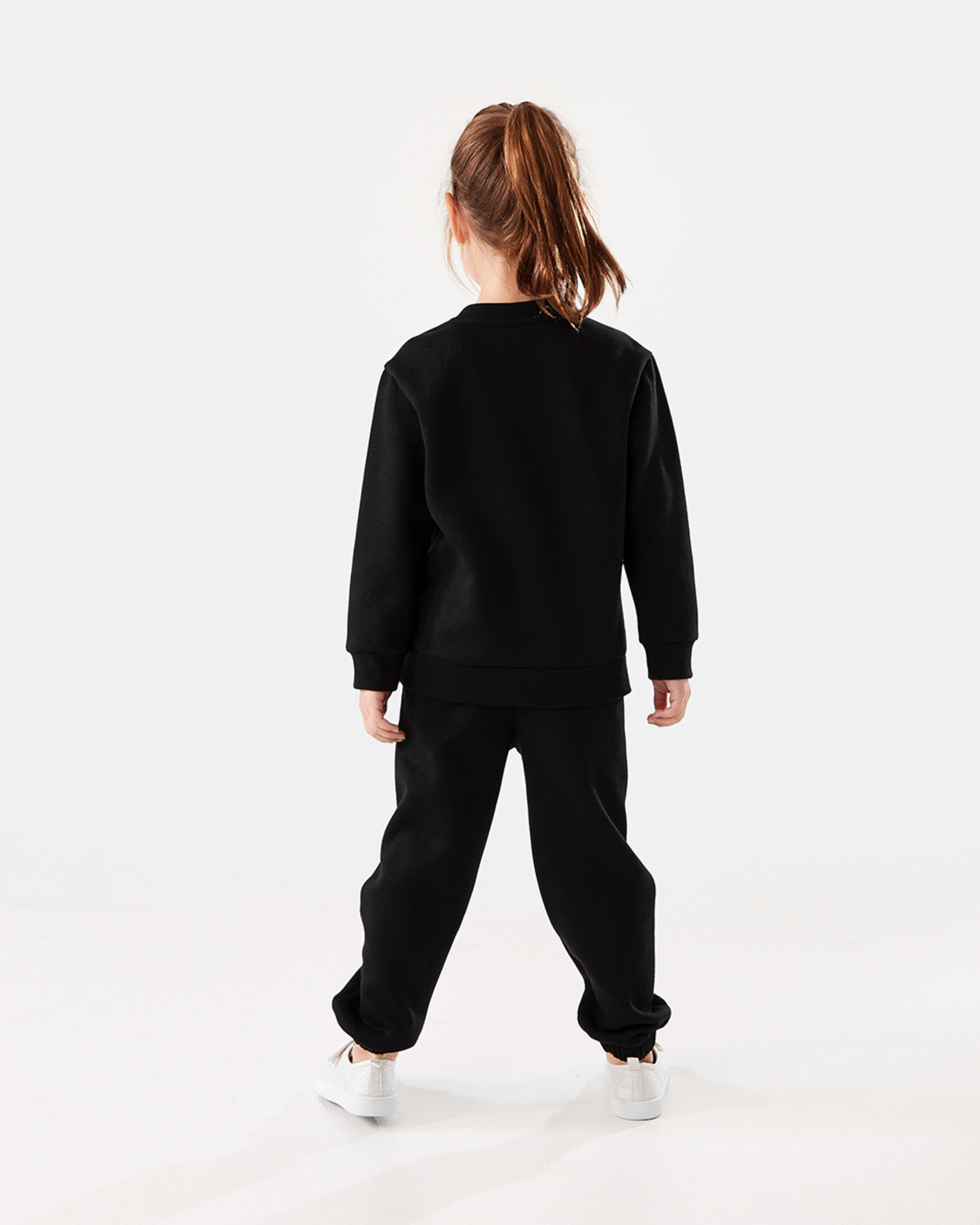 6 Basic Crew Neck Sweatshirt Black, 6 of 8