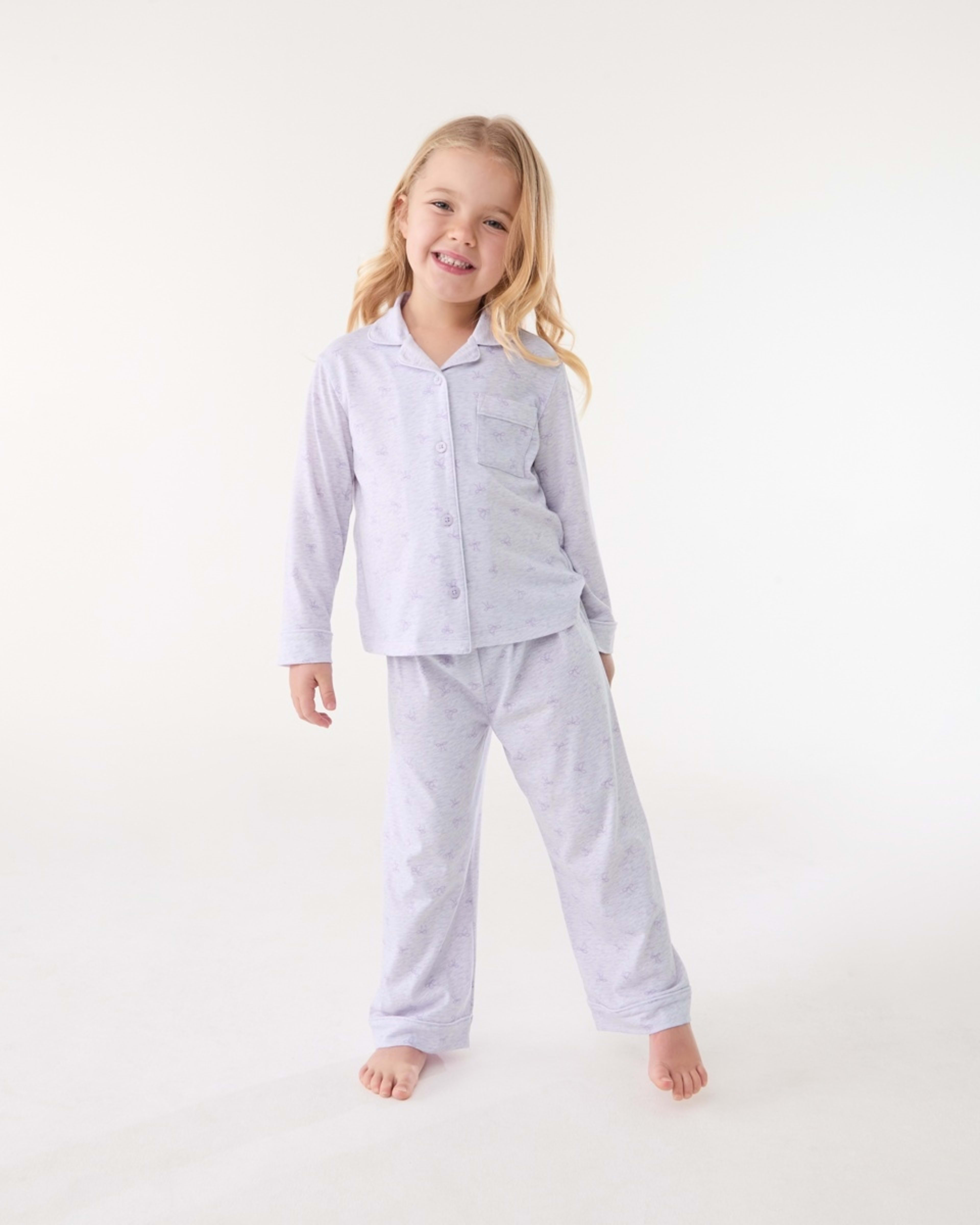 1 Button Through Pyjama Set Pur Bows