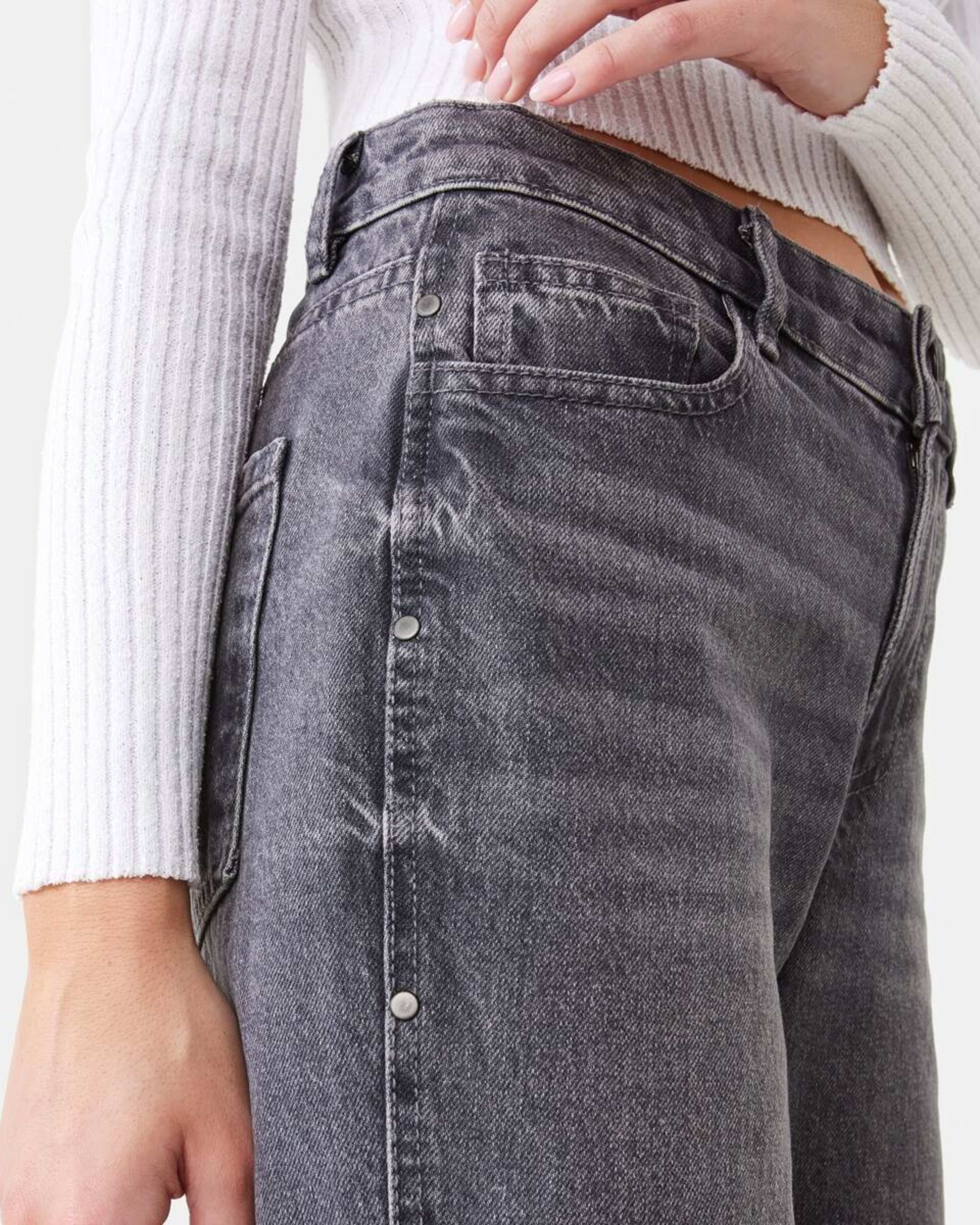 9 Straight Leg Stud Jeans Grey Wash, 9 of 9