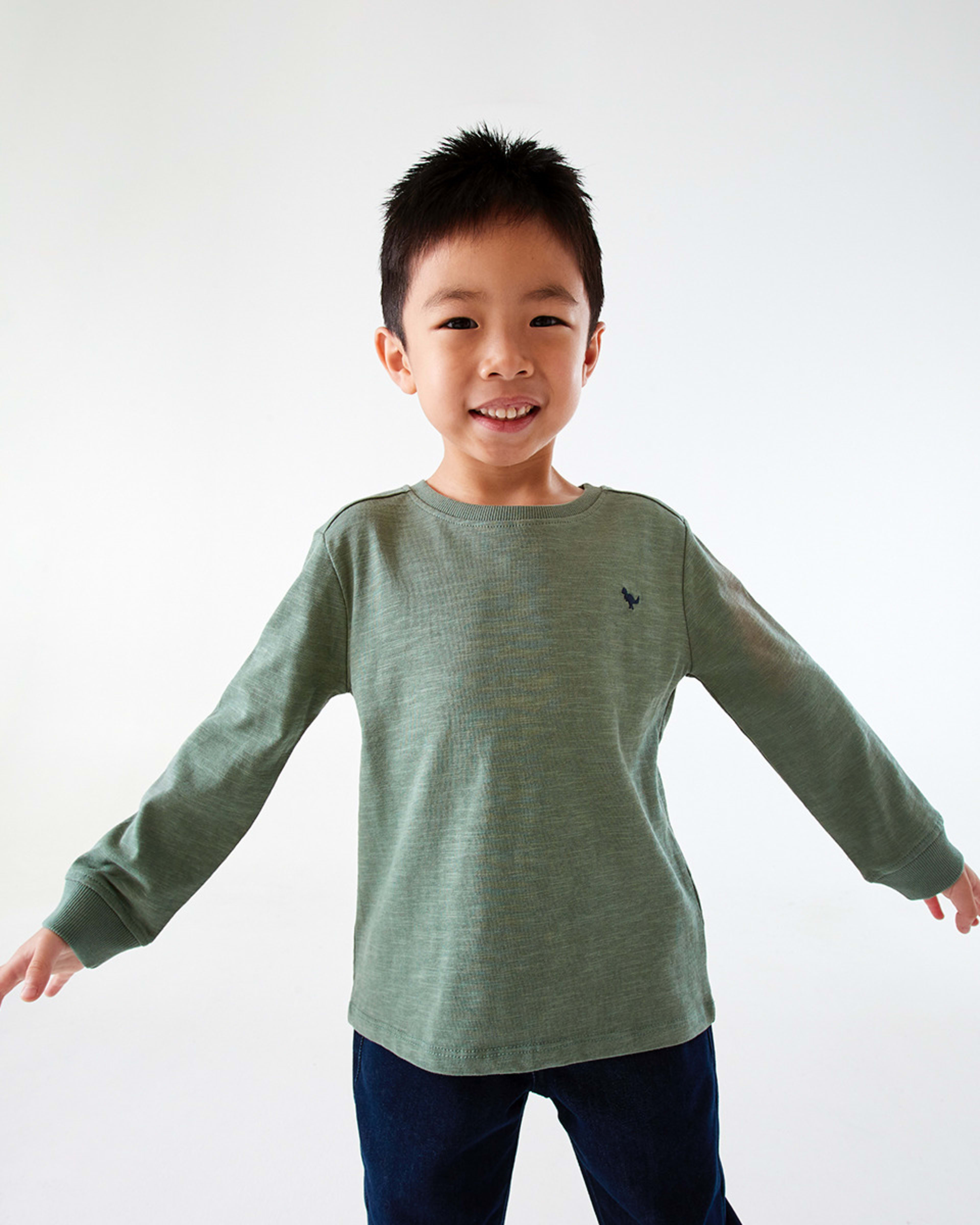 1 Long Sleeve Textured T-shirt Bamboo, 1 of 9