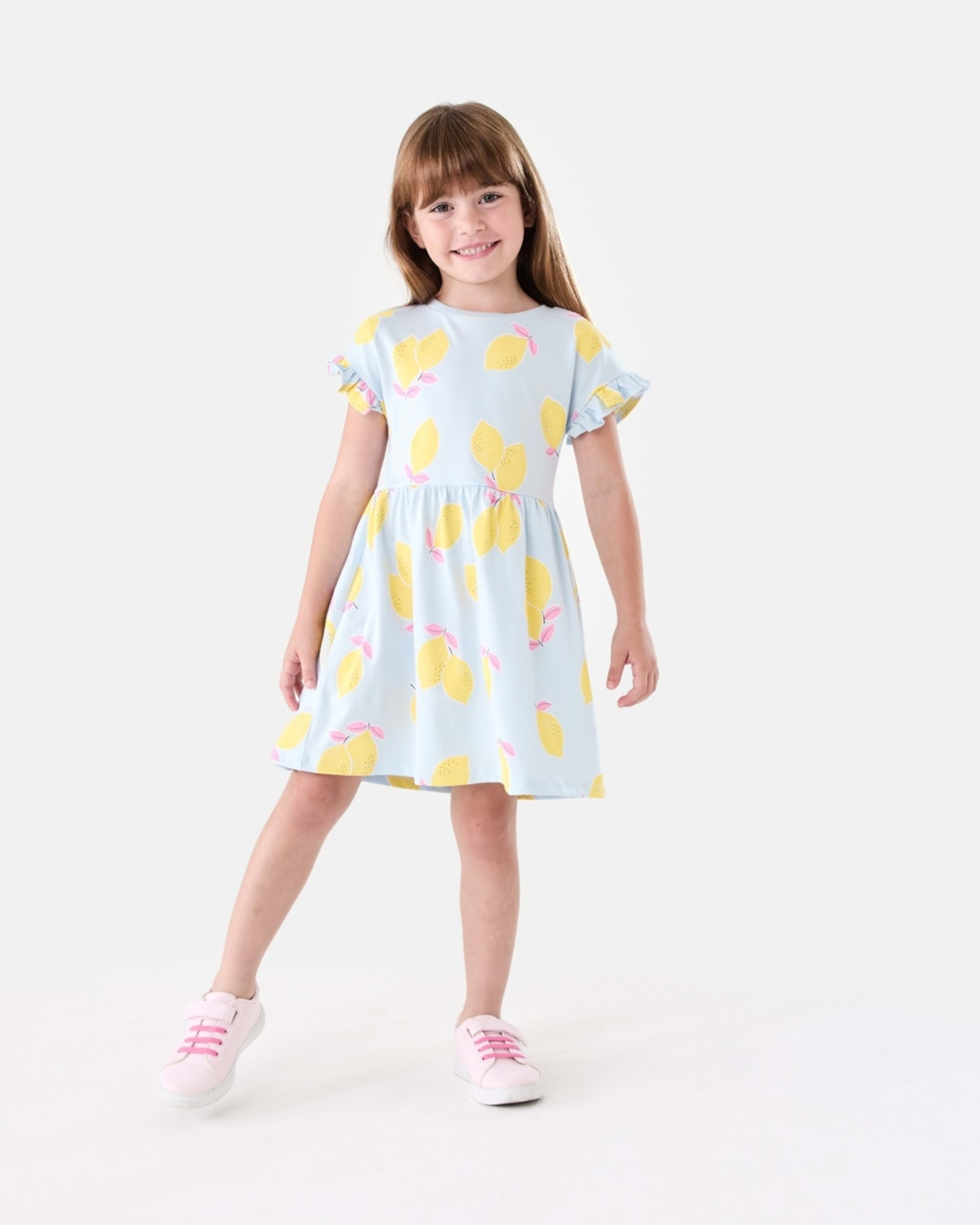 6 Jersey Dress LEMON FLOATS ICE MIST, 6 of 7