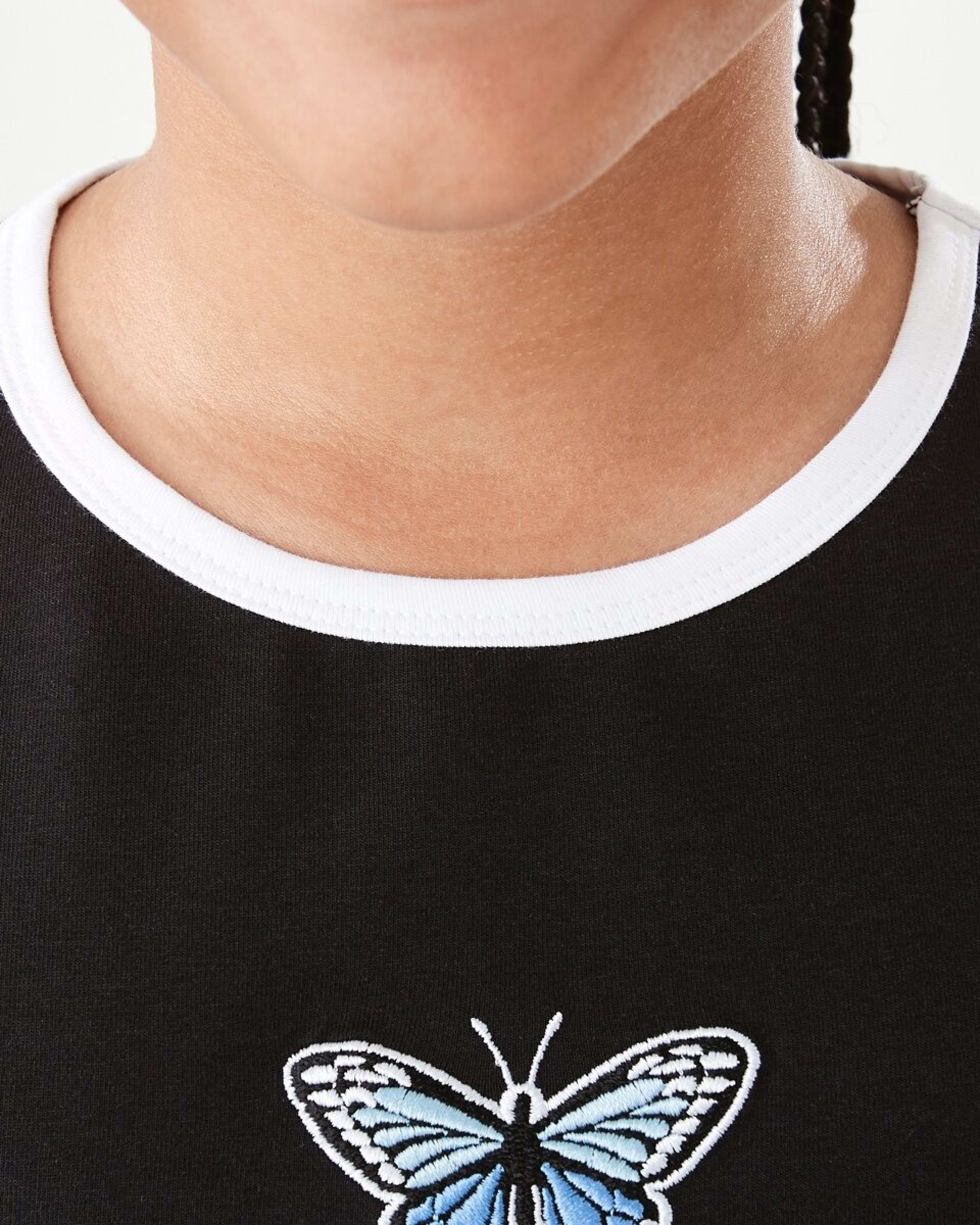 5 Short Sleeve Ringer T-shirt Manifest Butterfly Black, 5 of 9