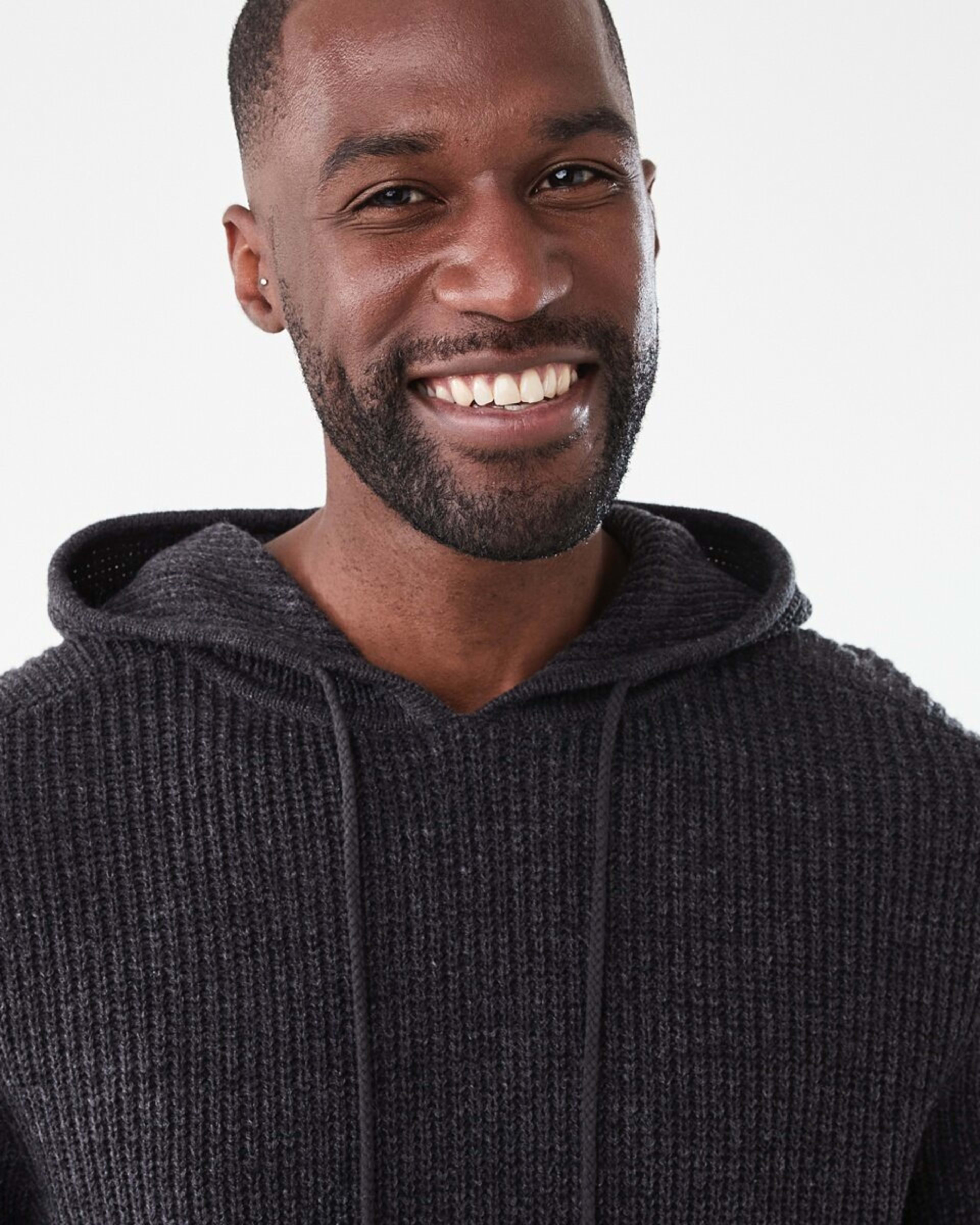 4 Hooded Knit Pullover Black Marle, 4 of 6