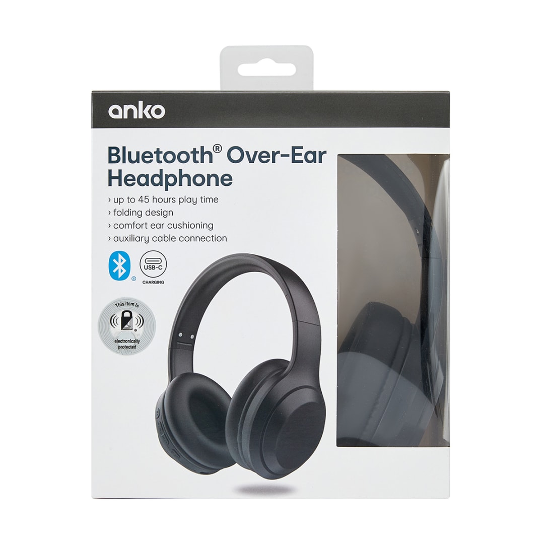 Bluetooth Oval OverEar Headphones Black Kmart