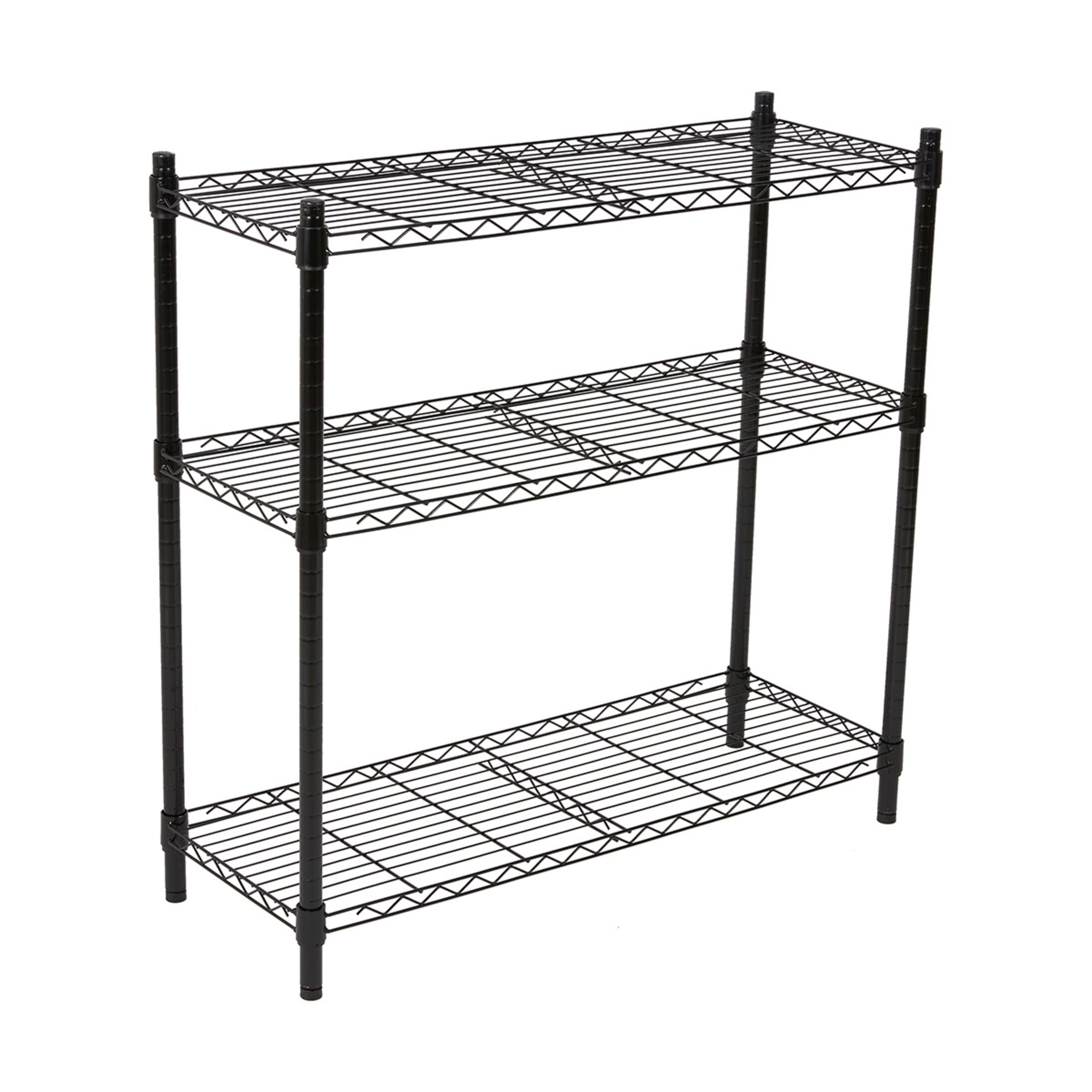 3 Tier Black Shelving Set Kmart