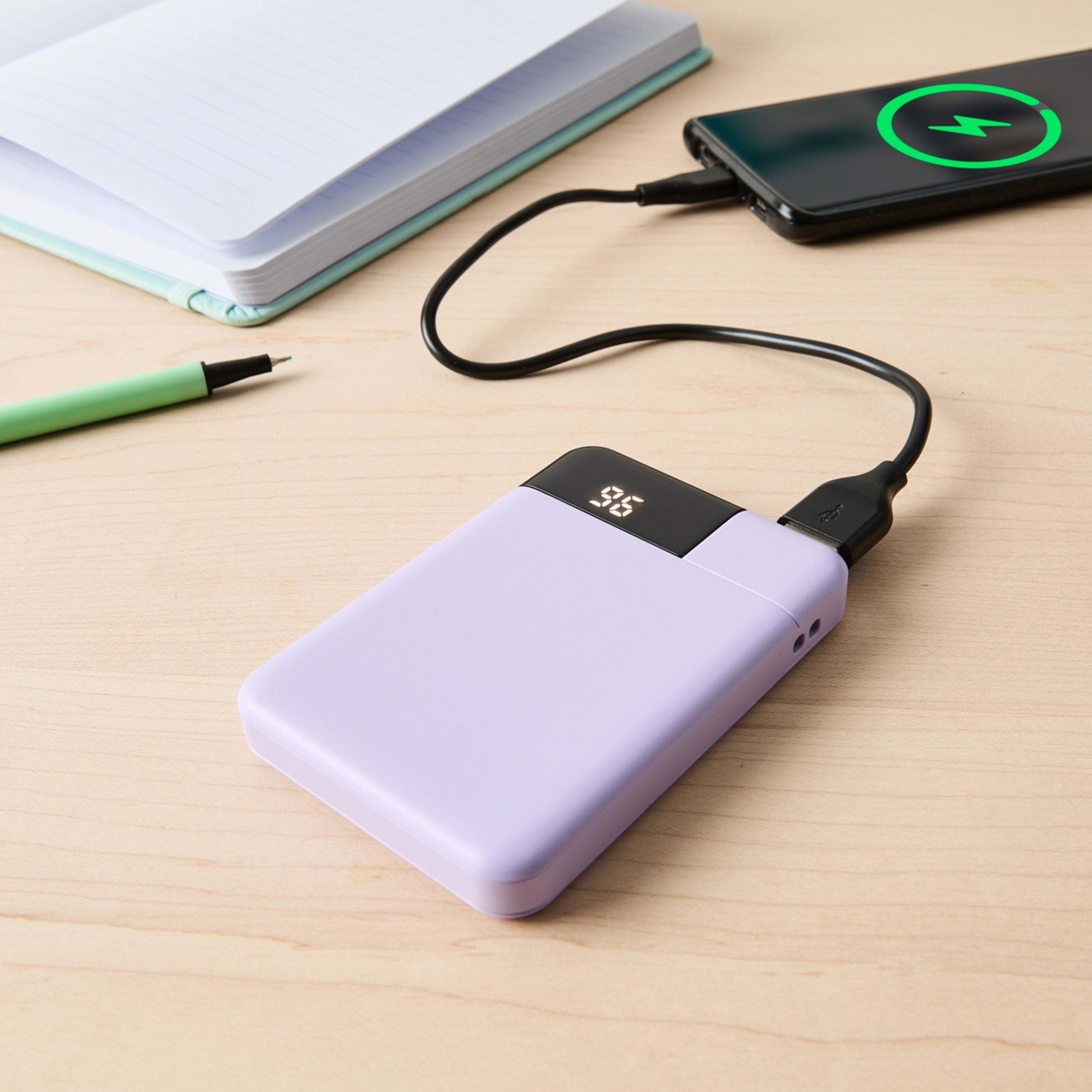 1 USB-A to USB-C 15W 5000mAh Portable Charger - Purple, 1 of 9