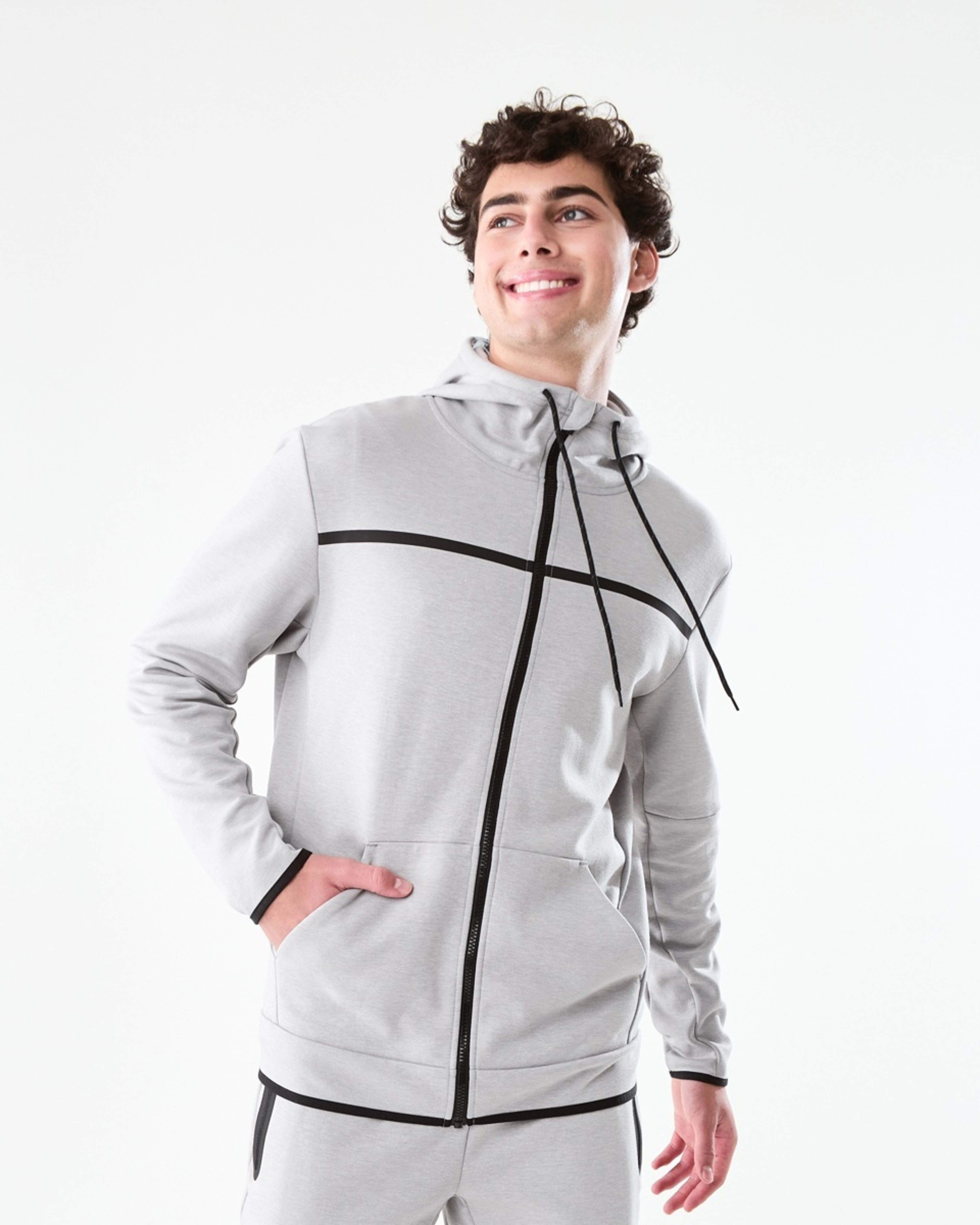 2 Active Mens Sports Hoodie GREY MARLE CORE, 2 of 8