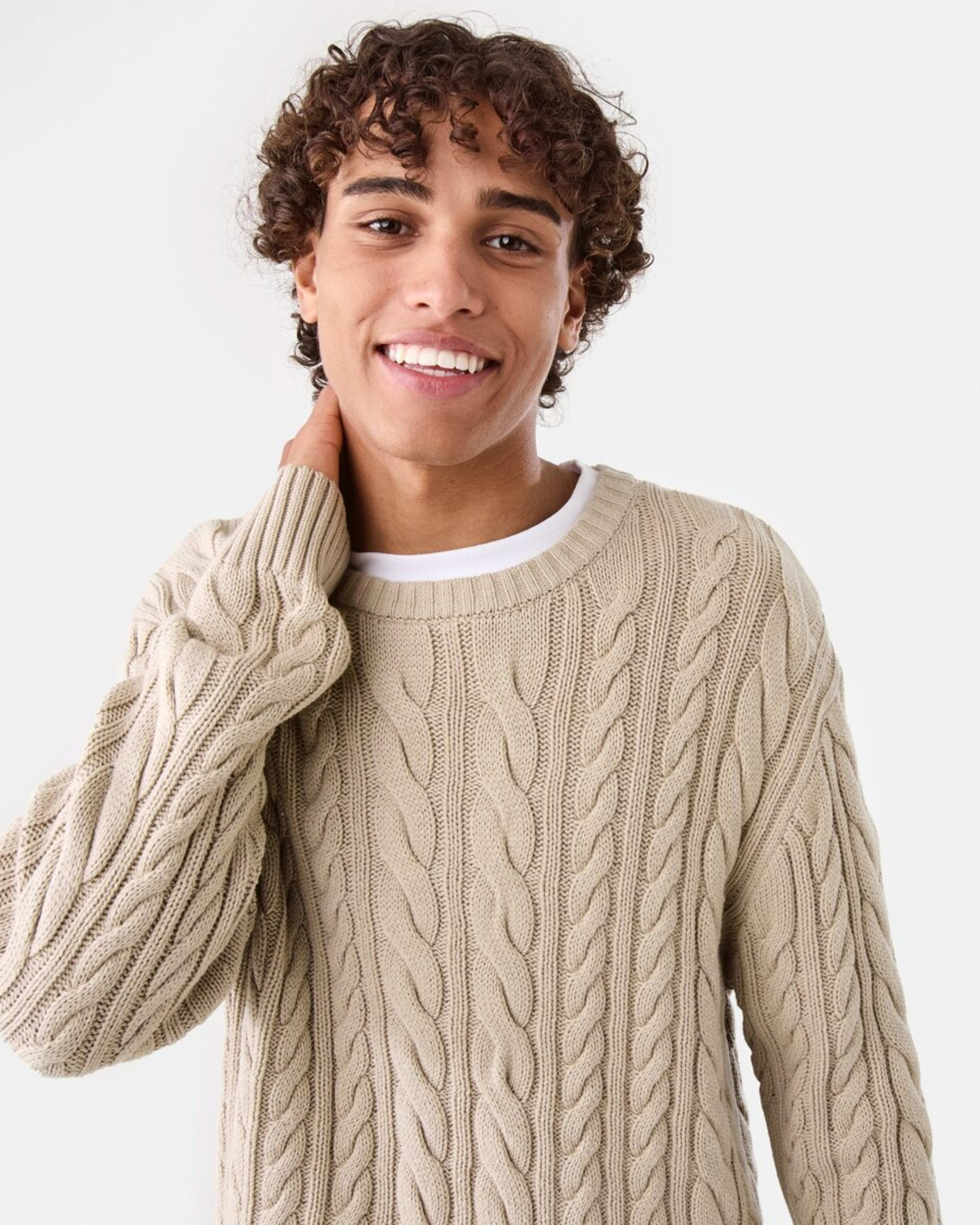 5 Cable Knit Jumper Bge String, 5 of 9
