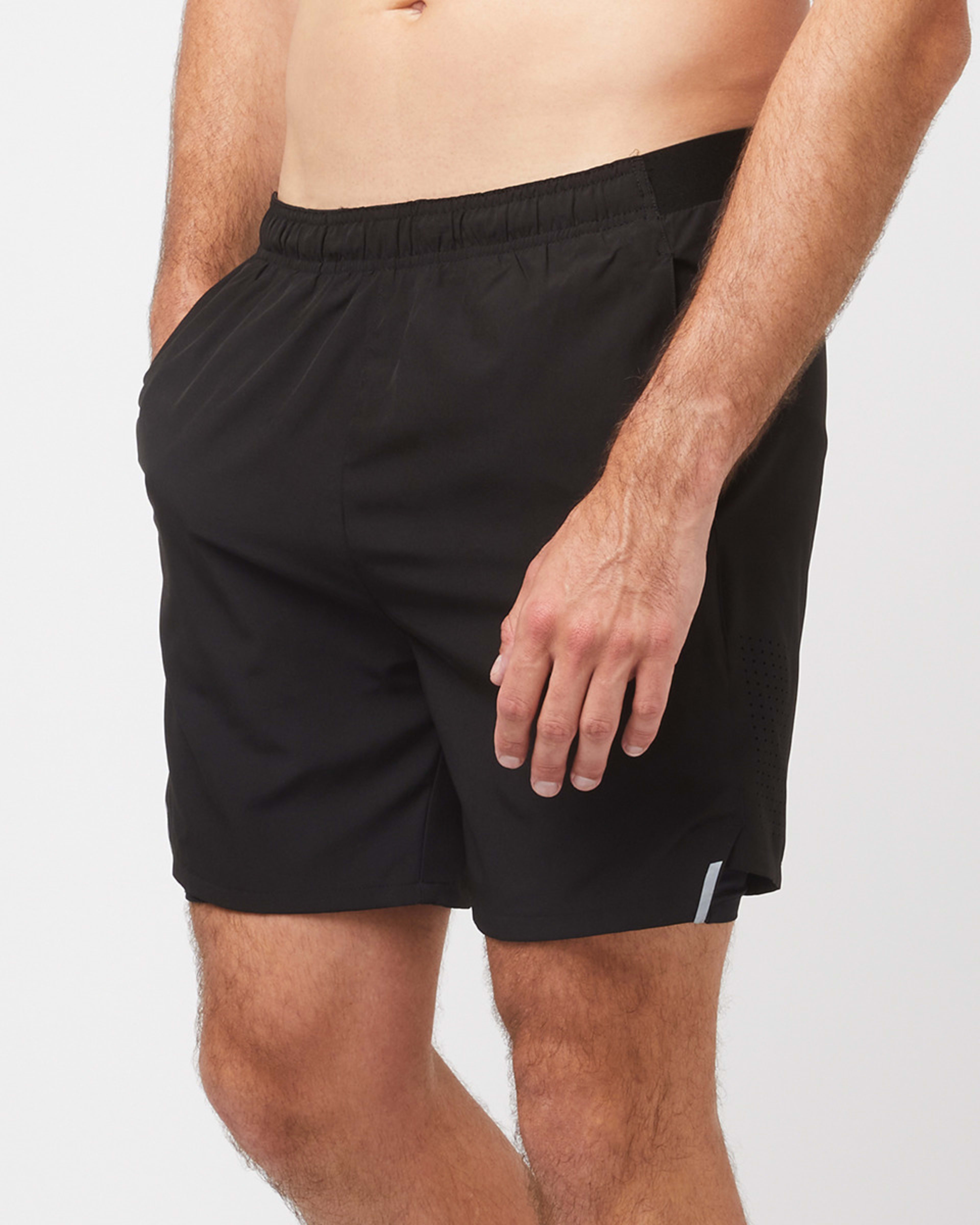 2 Active Mens Dual Layer Shorts Black, 2 of 8
