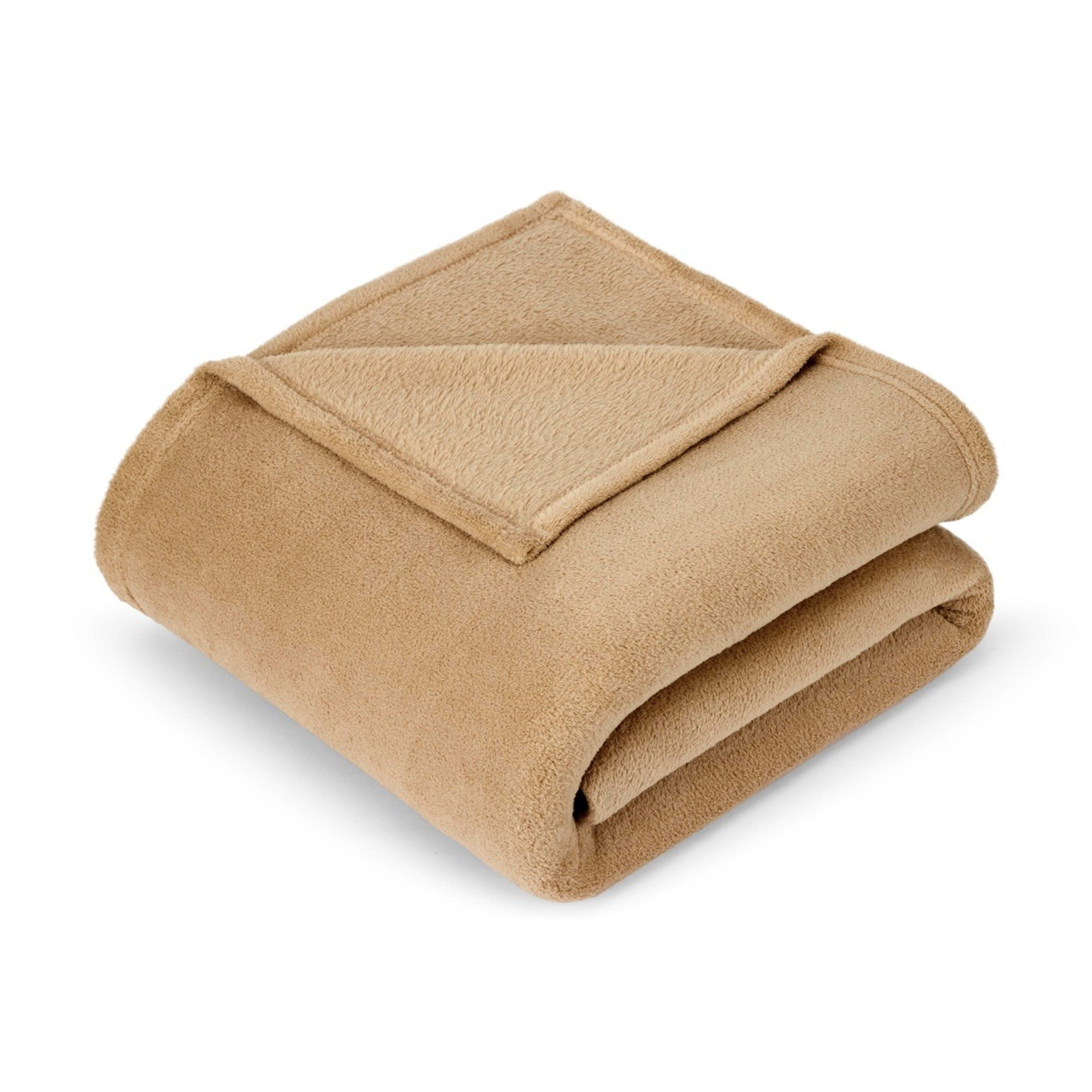 1 Soft Fleece Blanket - Double/Queen Bed, Natural, 1 of 8