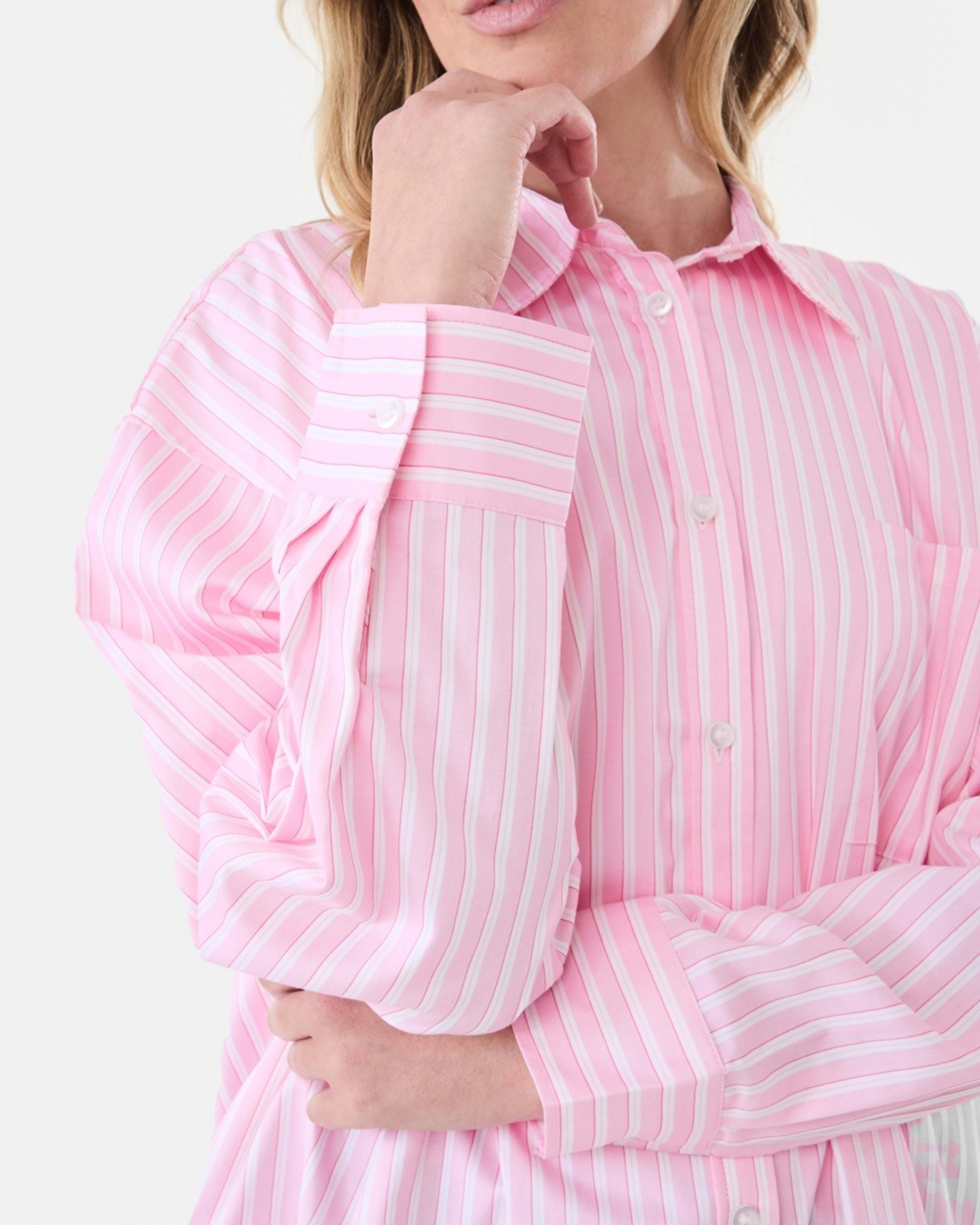 8 Long Sleeve Boyfriend Shirt Pink Strp, 8 of 8