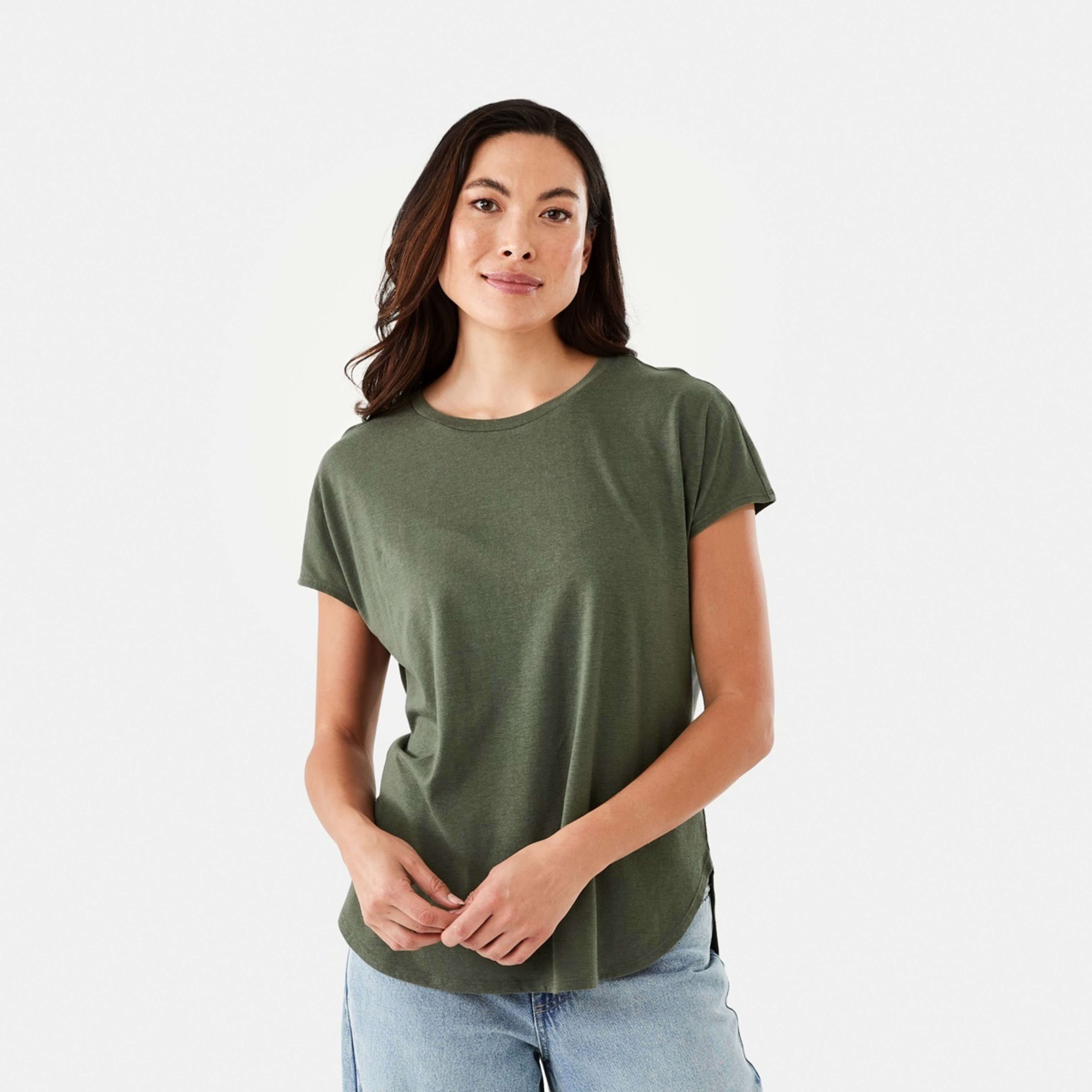 1 Extended Sleeve Slub T-shirt Grn Olive, 1 of 6