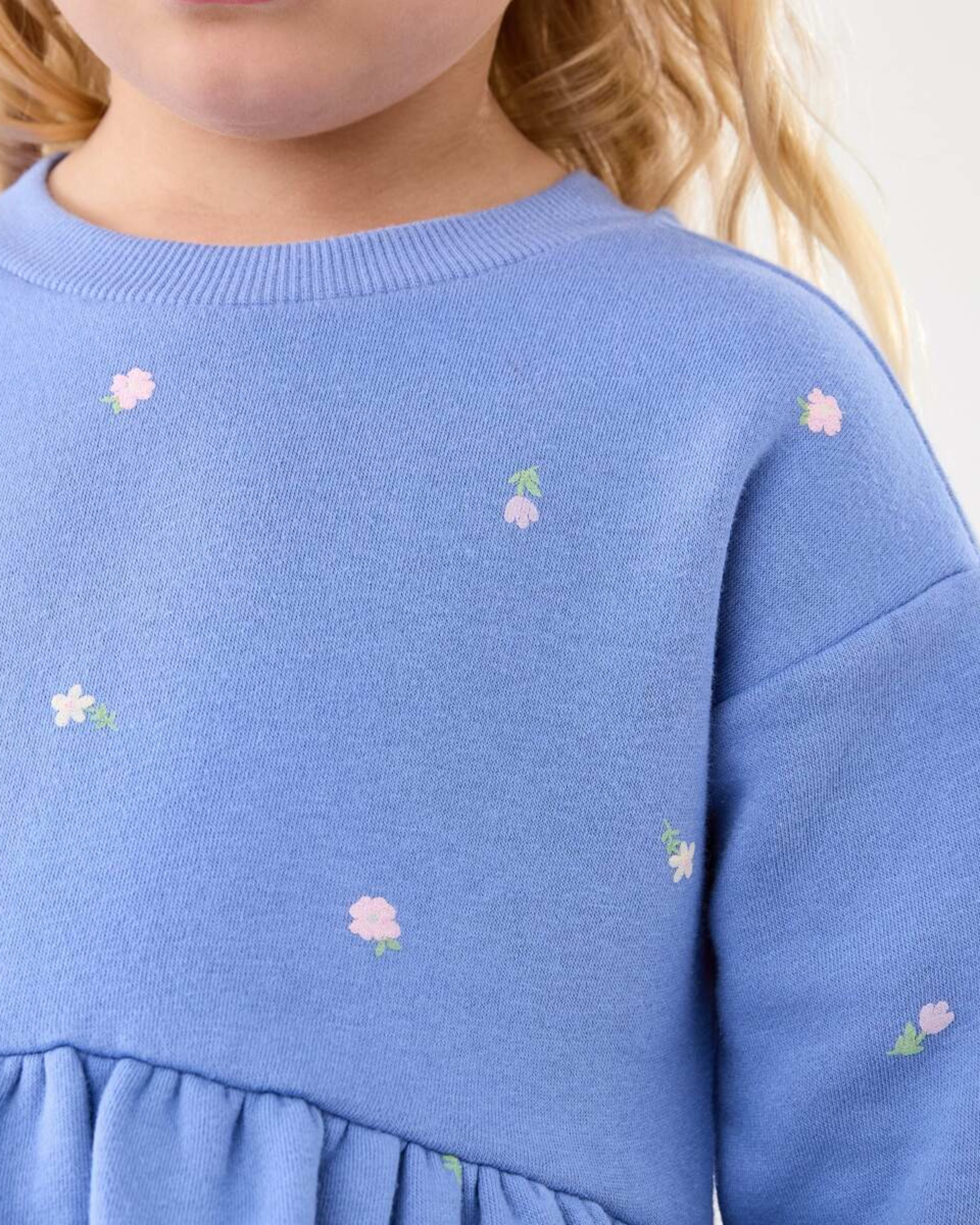 3 Puff Print Fleece Dress Floral, 3 of 9