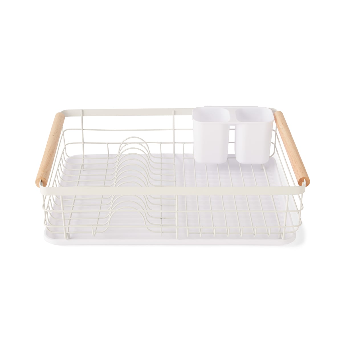 White Wooden Handle Dish Rack Kmart NZ