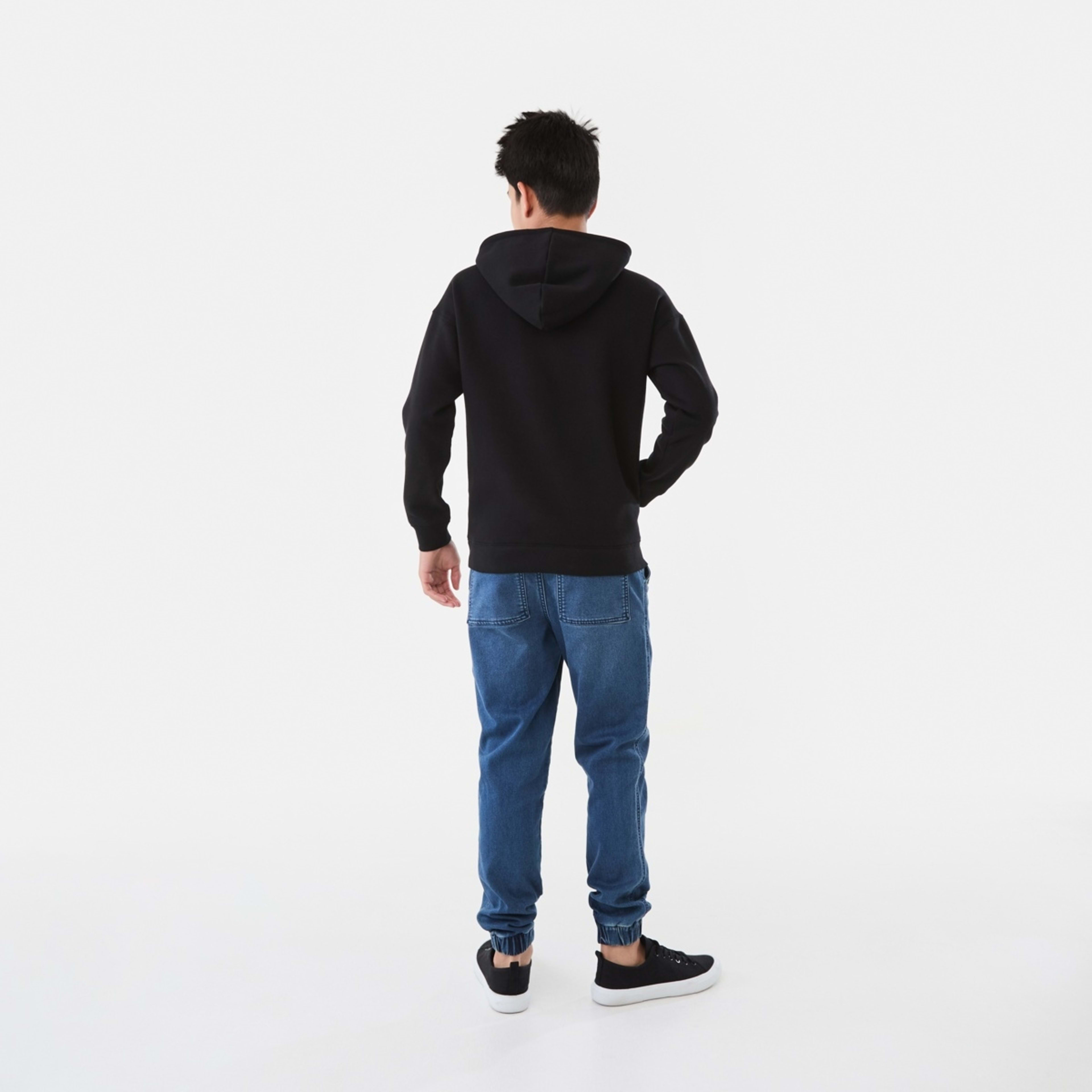 7 Oversized Hoodie With Pocket Black, 7 of 9
