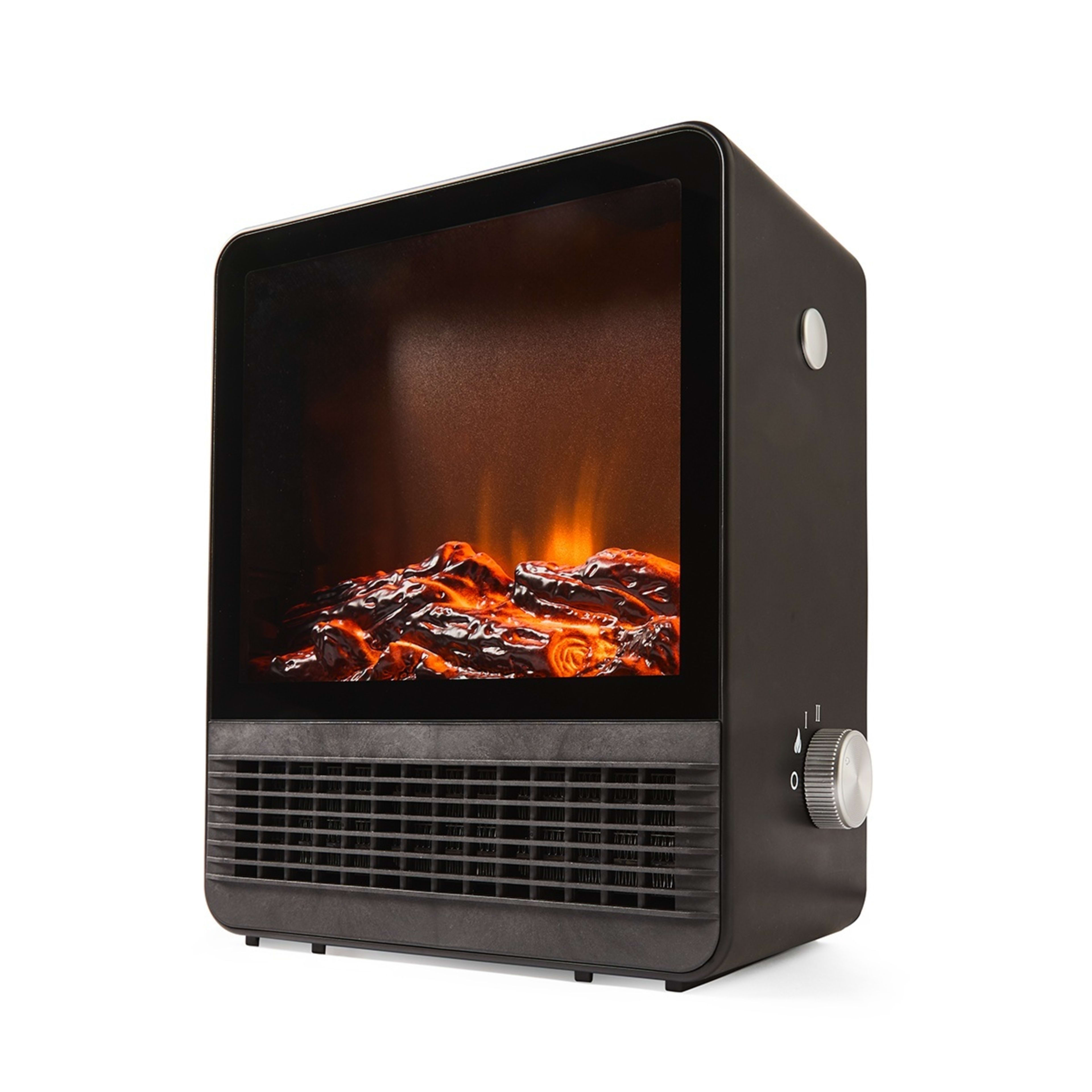 1 Modern Fireplace Heater - Black, 1 of 8