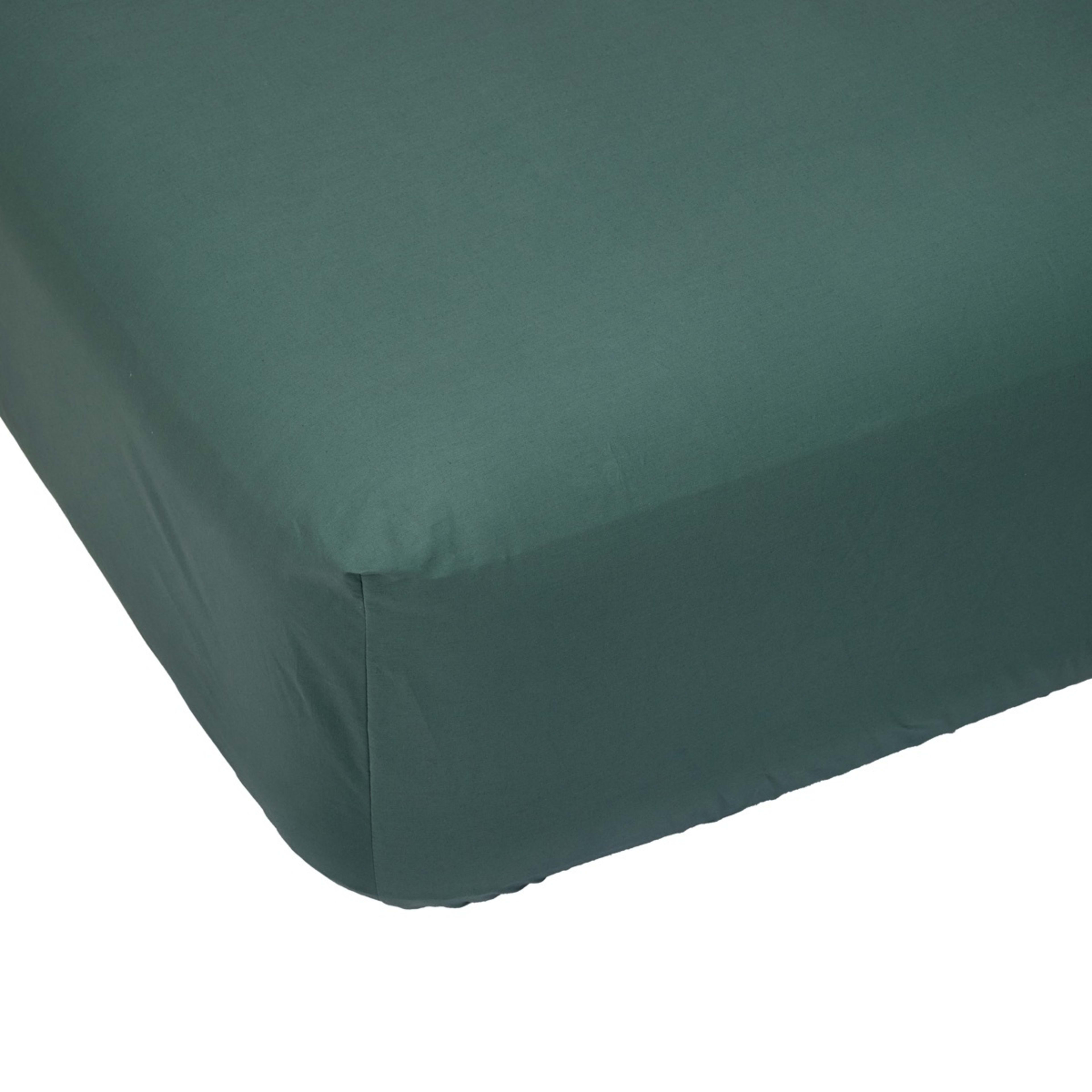 1 250 Thread Count Cotton Rich Fitted Sheet - Queen Bed, Teal