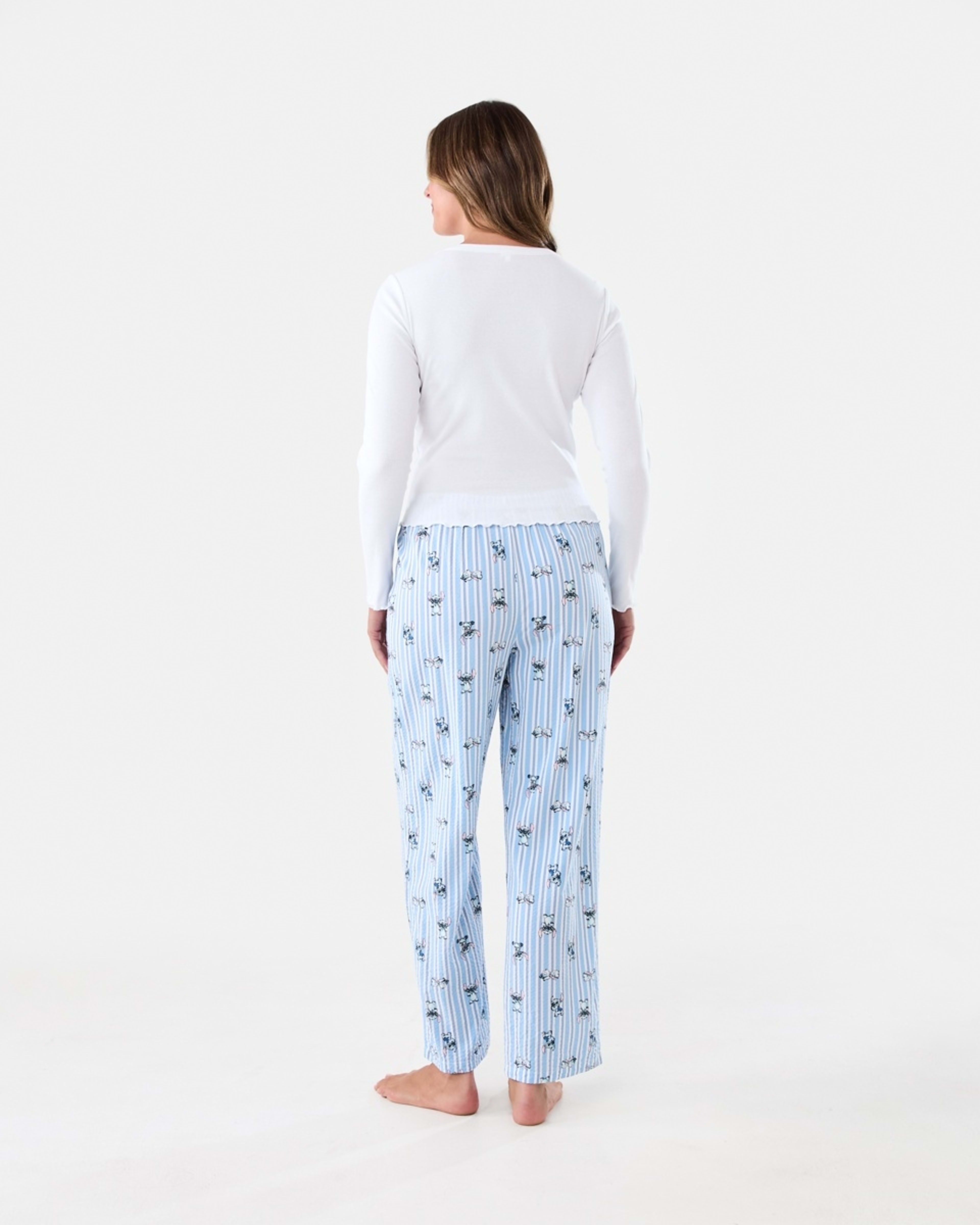 3 Disney Lilo & Stitch License Long Sleeve Top and Woven Pants Pyjama Set Stitch Stp, 3 of 7