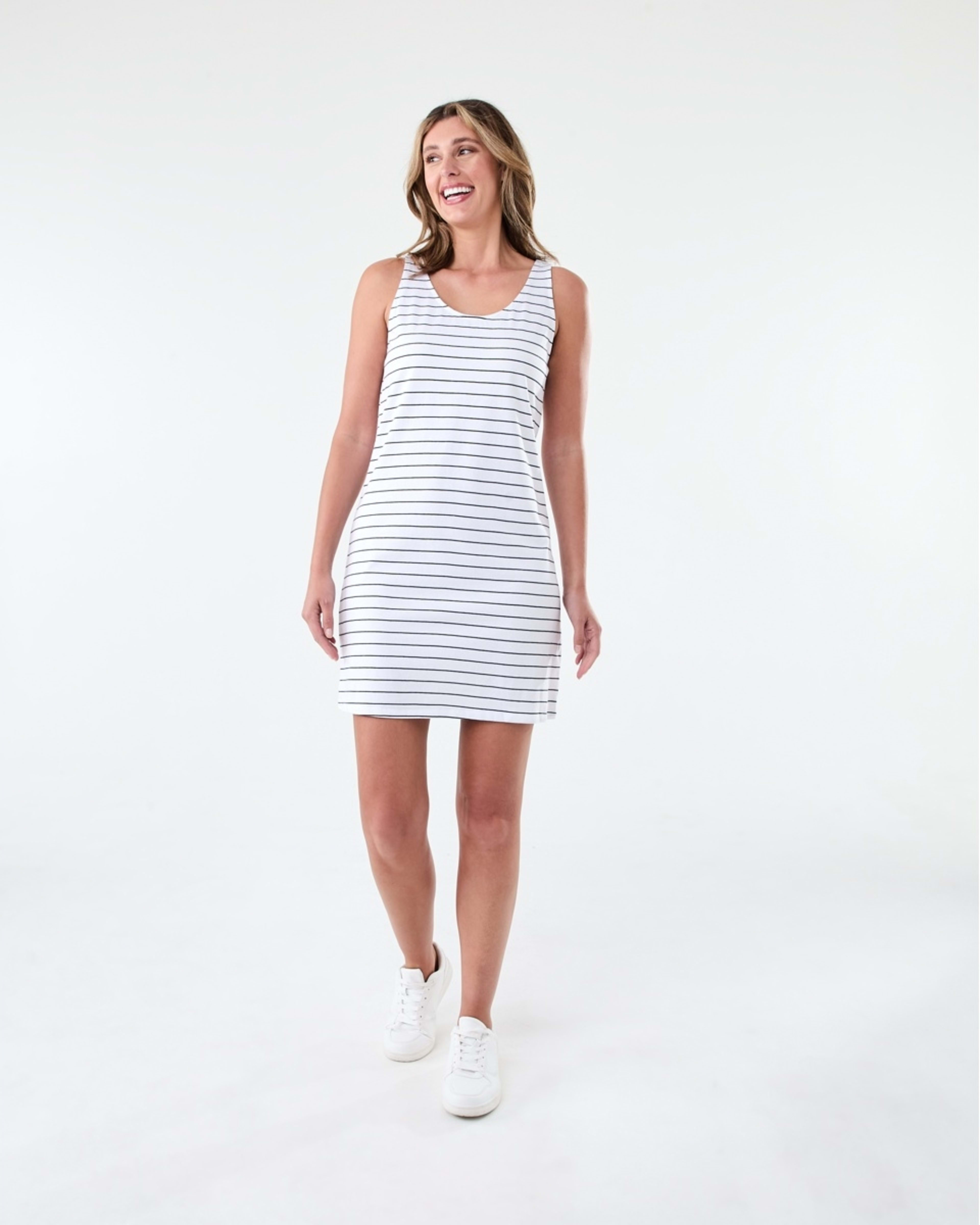 6 Sleeveless Tank Mini Dress Strp Wht, 6 of 6