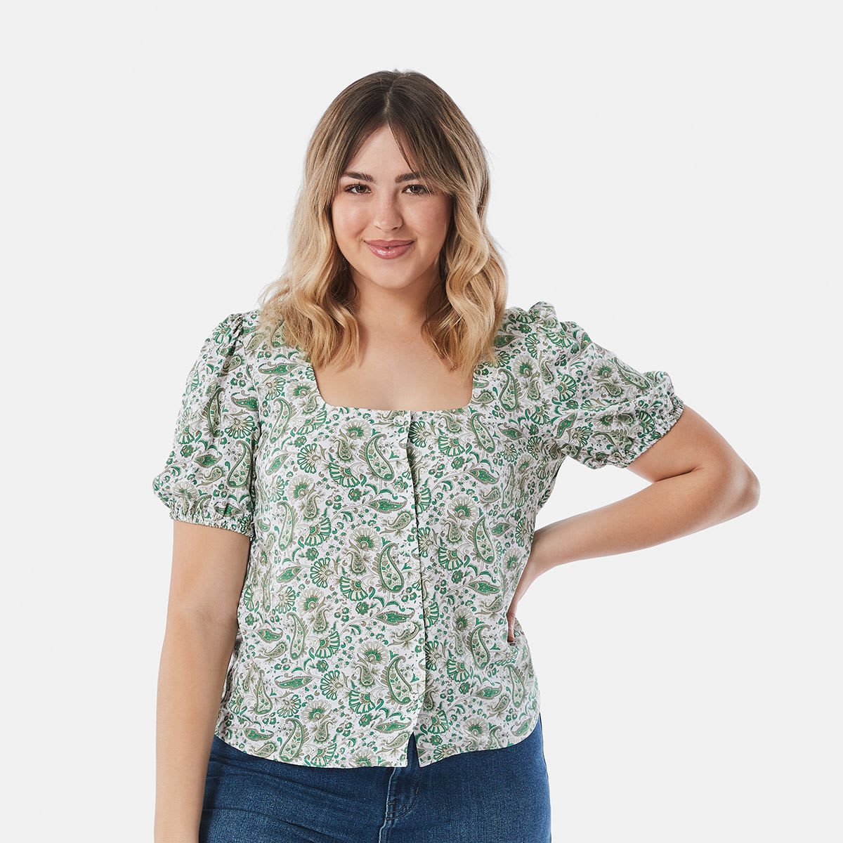 Short Sleeve Square Neck Top - Kmart