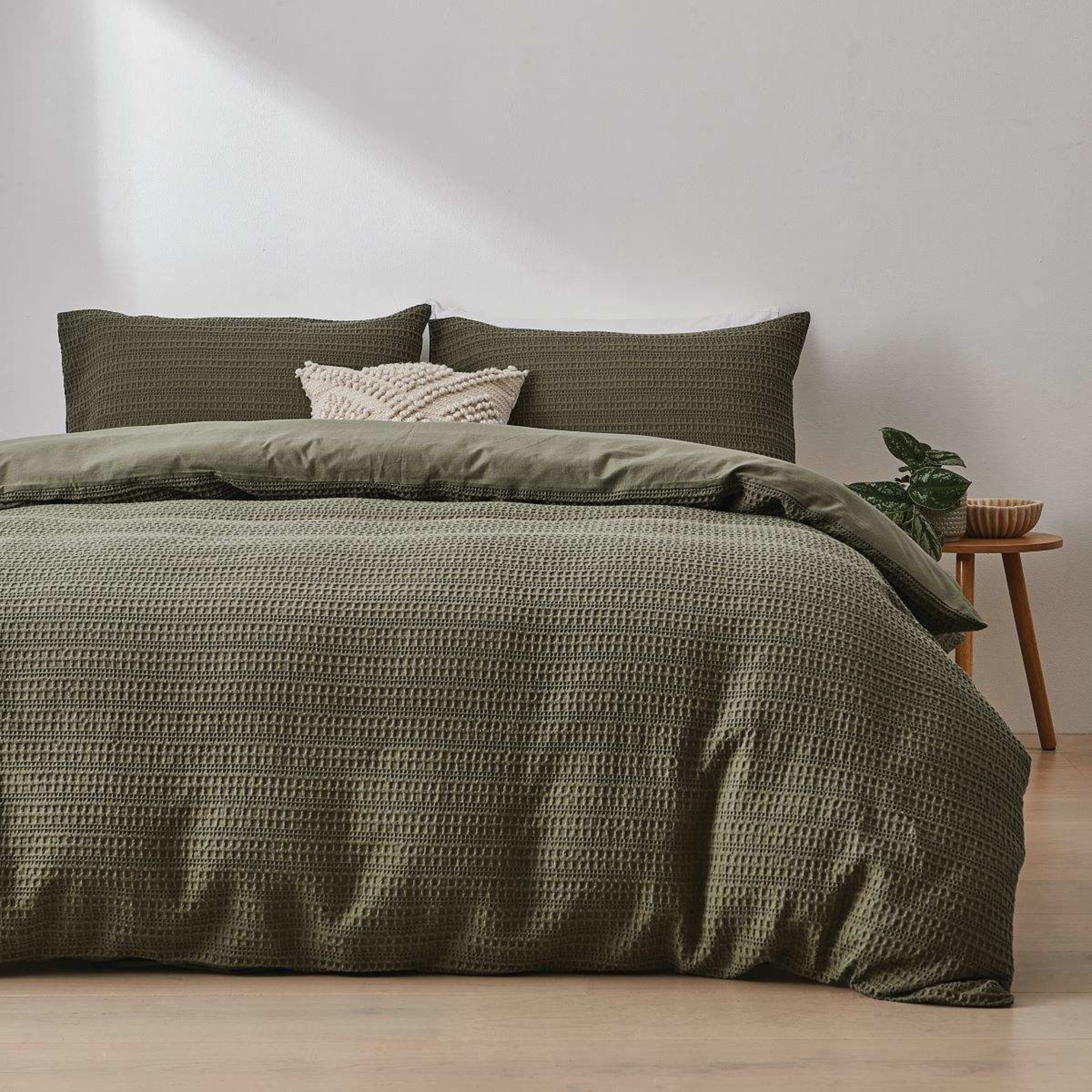 Makena Cotton Quilt Cover Set - King Bed, Forest