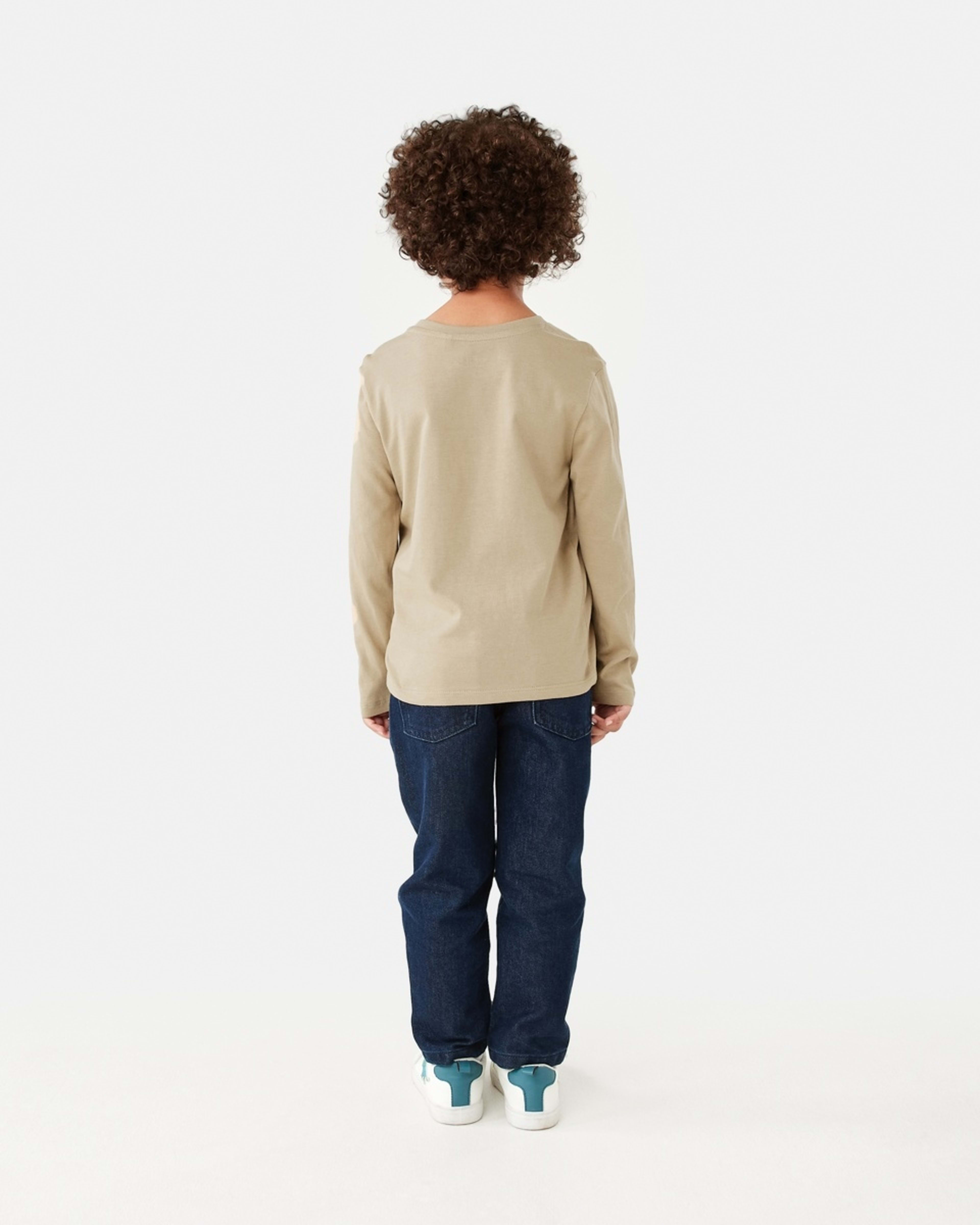 6 Long Sleeve Print T-shirt Beige Bear, 6 of 8