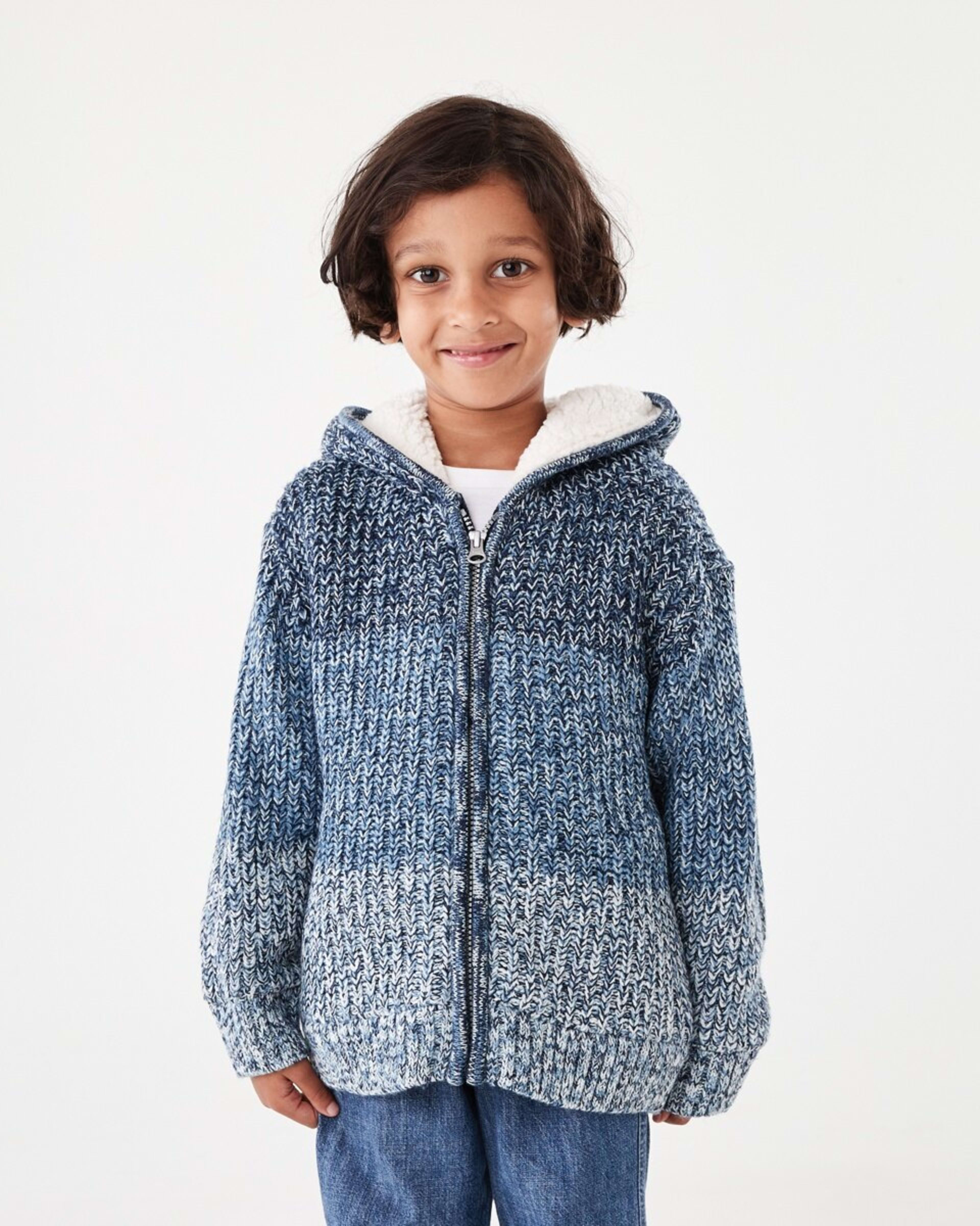 3 Sherpa Knit Hoodie Nvy Twist, 3 of 9
