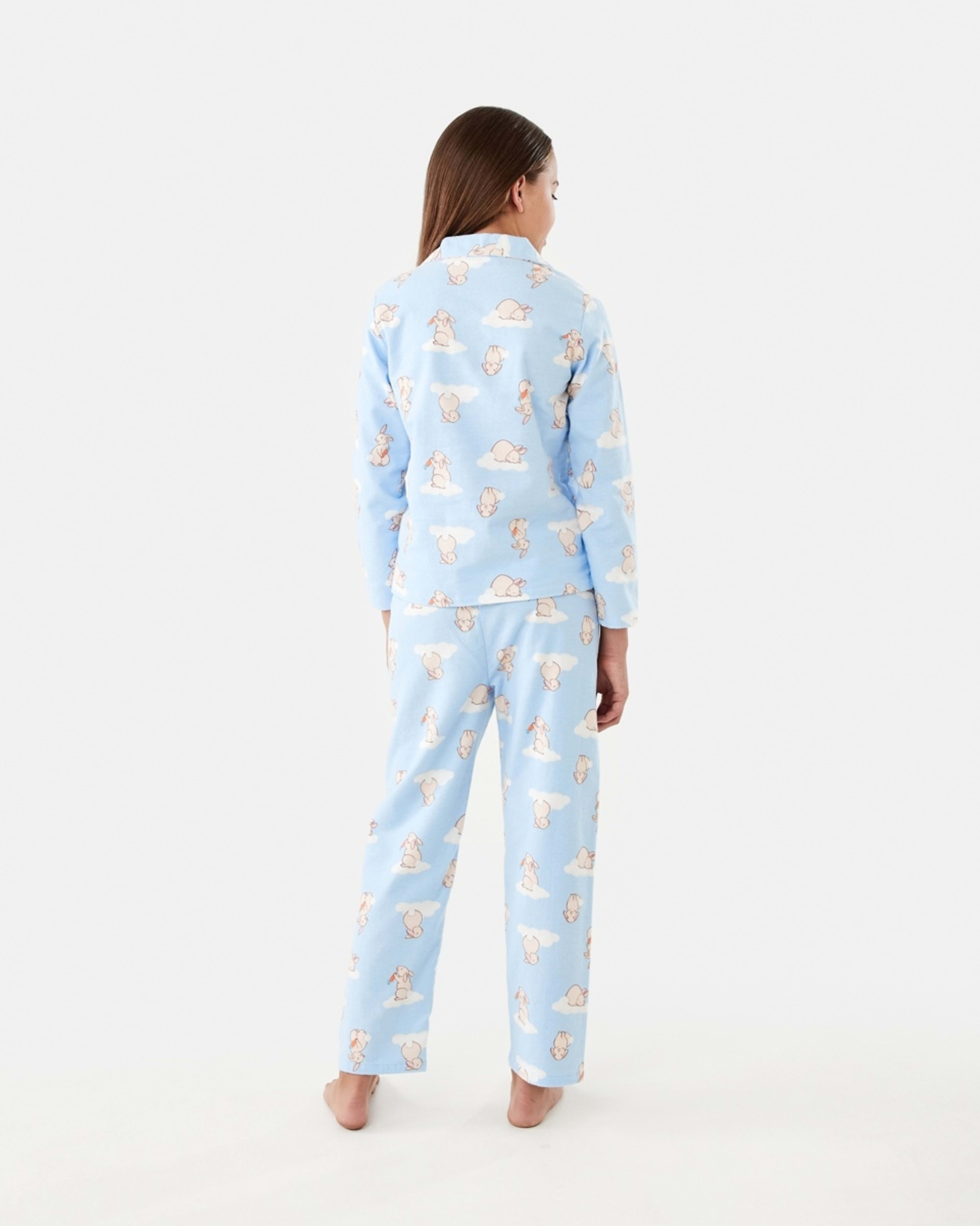 2 Flannelette Pyjama Set Blu Bunny, 2 of 10