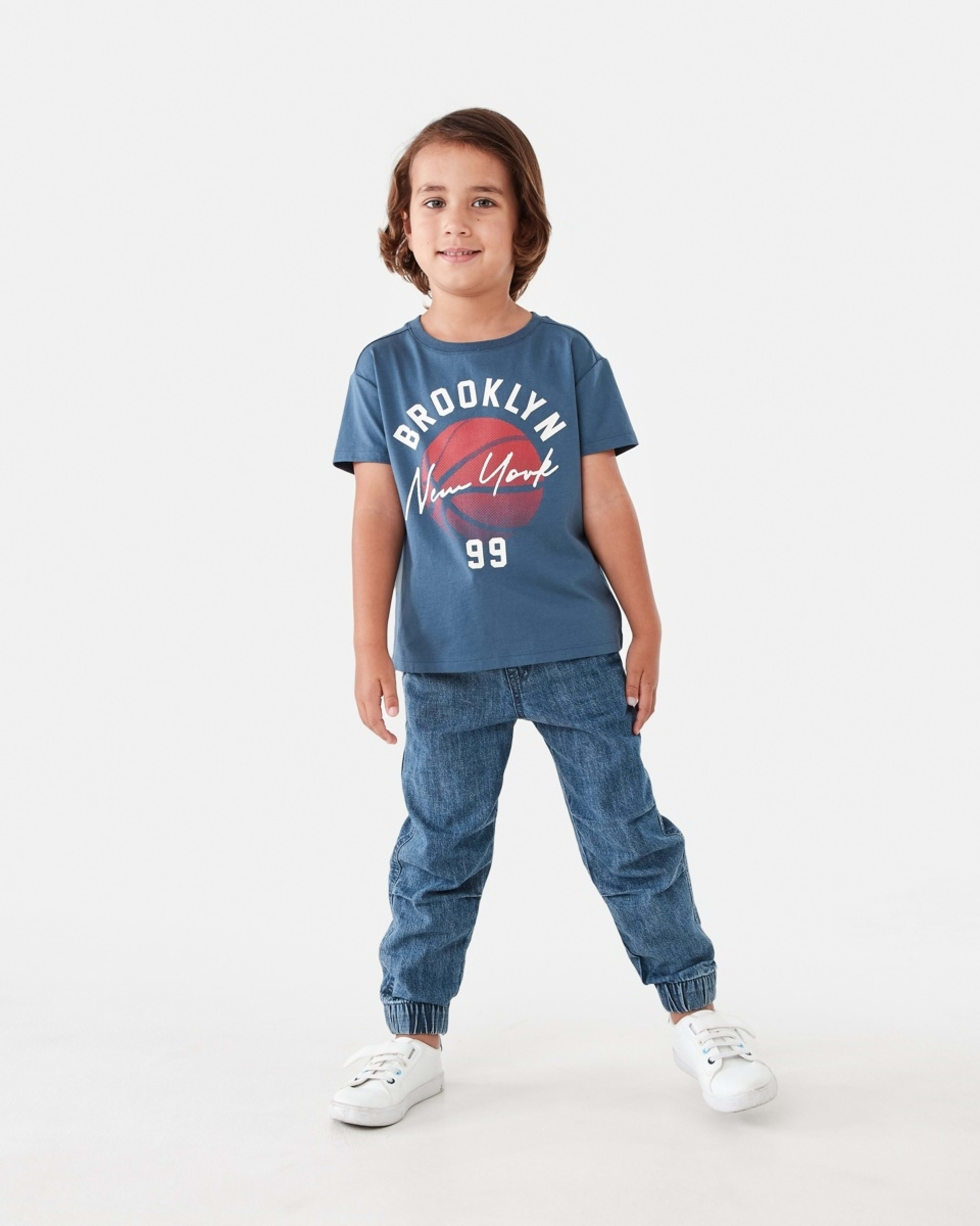 5 Chest Print T-shirt Nvy Varsit, 5 of 6