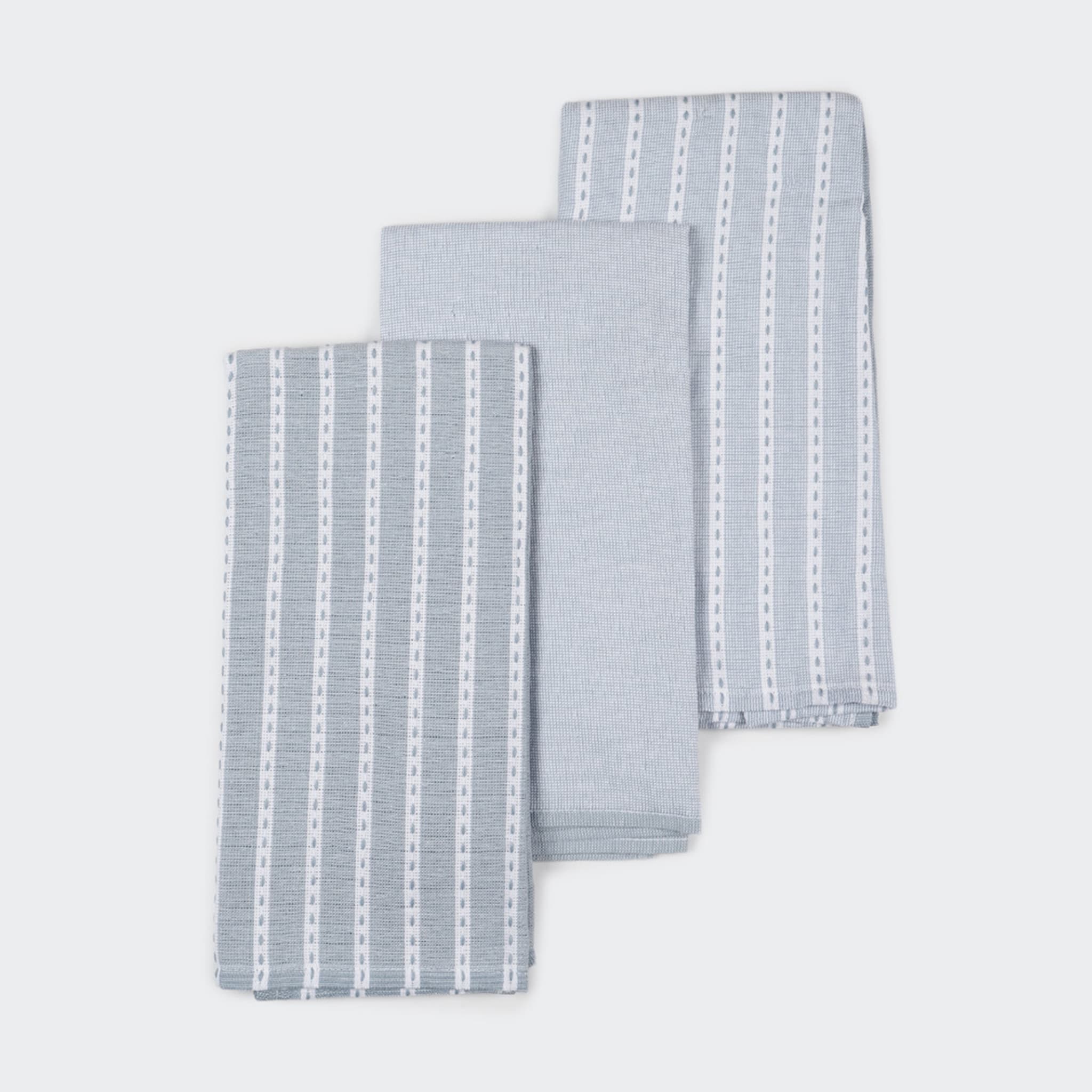 3 Pack Blue Chambray Extra Large Tea Towels Kmart