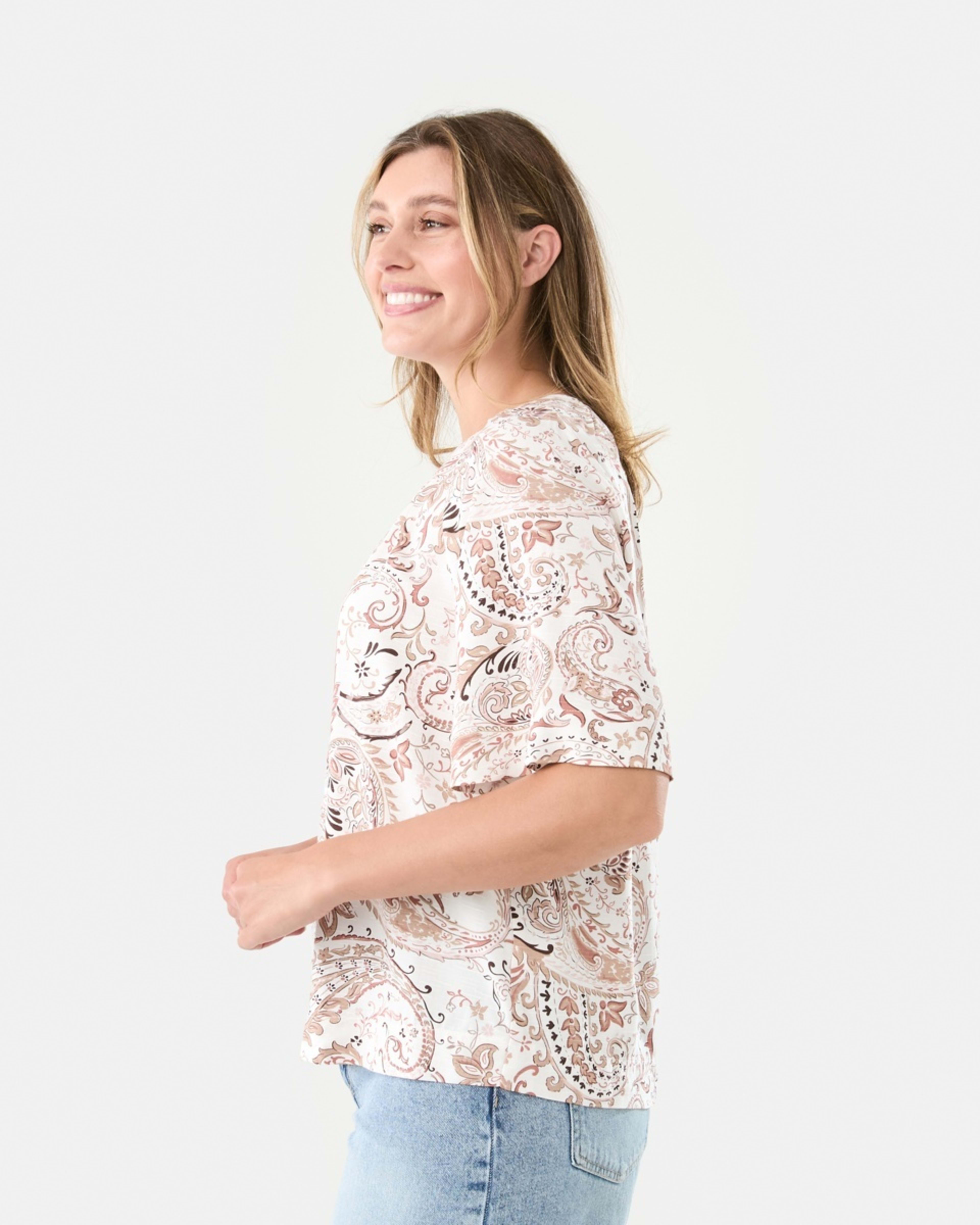 2 Short Sleeve Tuck Top Lrg Paisly, 2 of 5