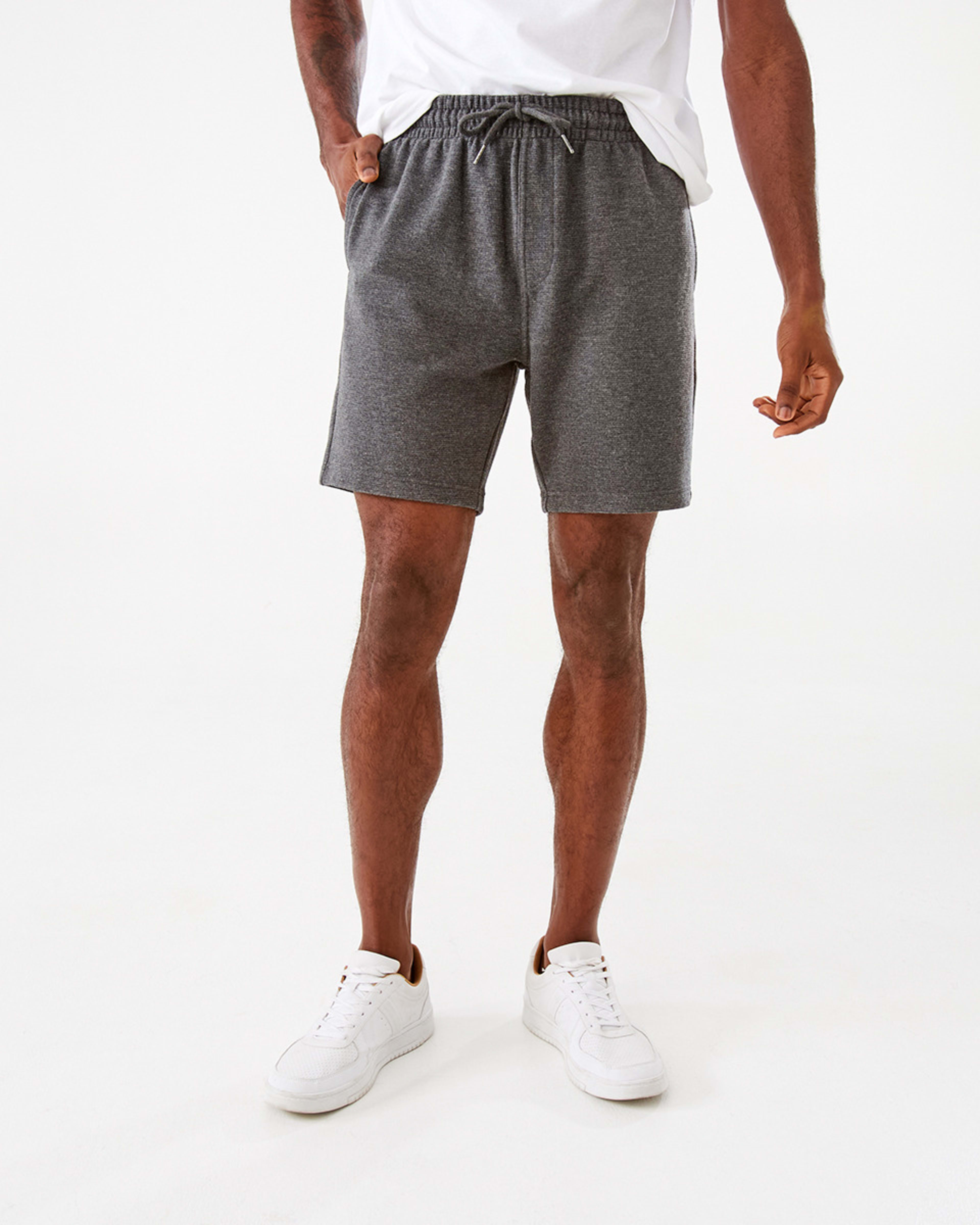 6 Textured Fleece Shorts Gry Chmrle, 6 of 6