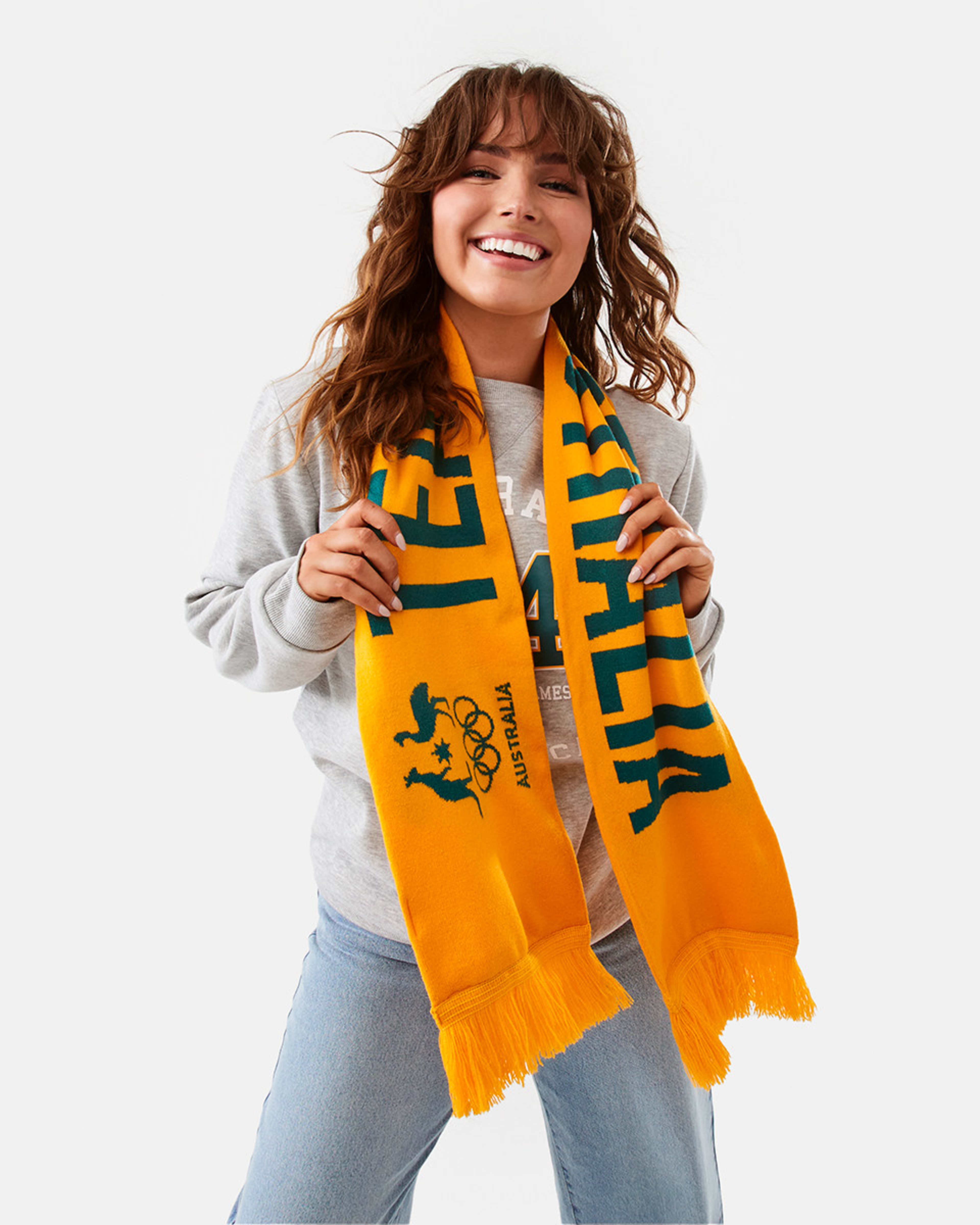 8 Active Unisex Olympics Team Aus Scarf Oz Yellow, 8 of 10