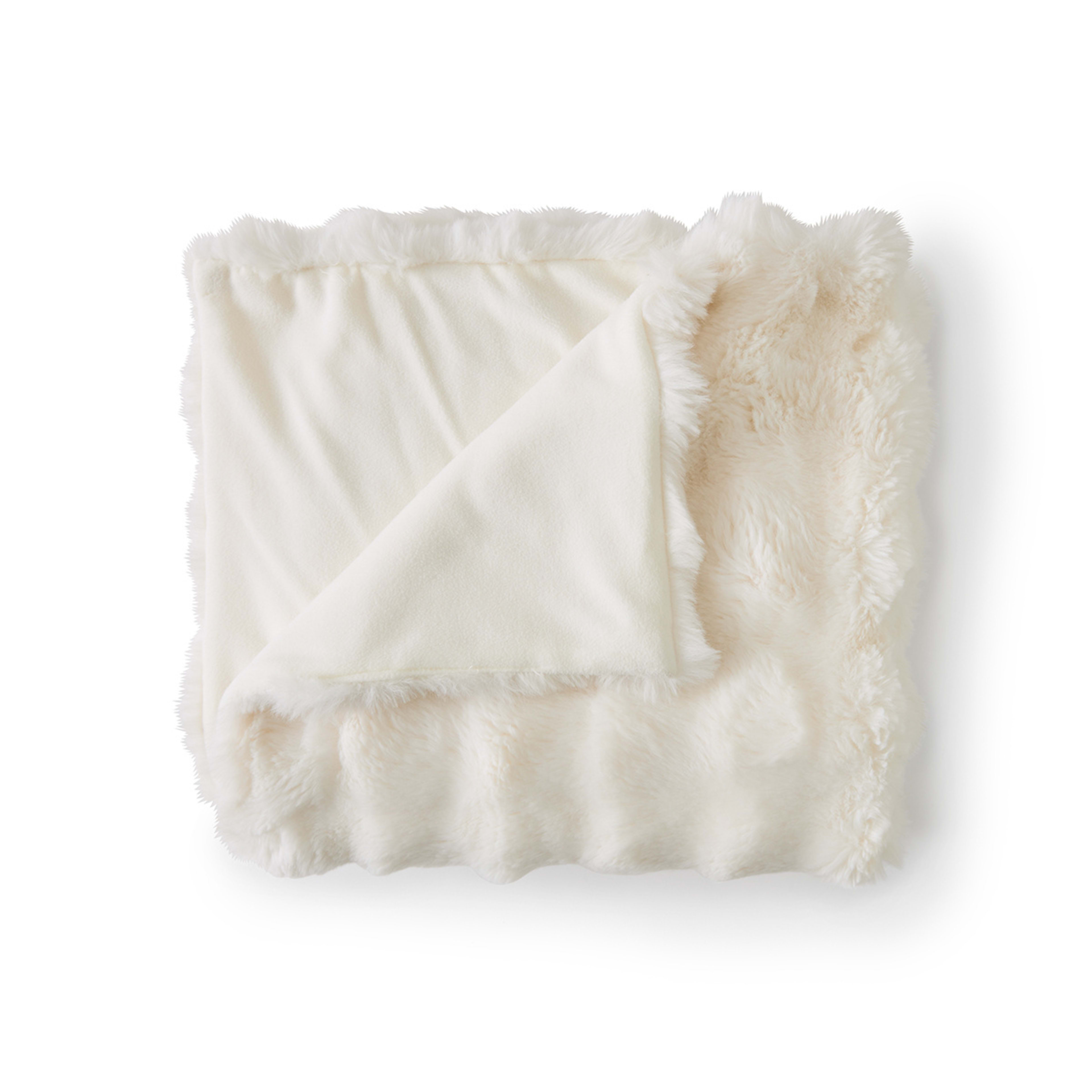 4 Faux Fur Throw - White, 4 of 6