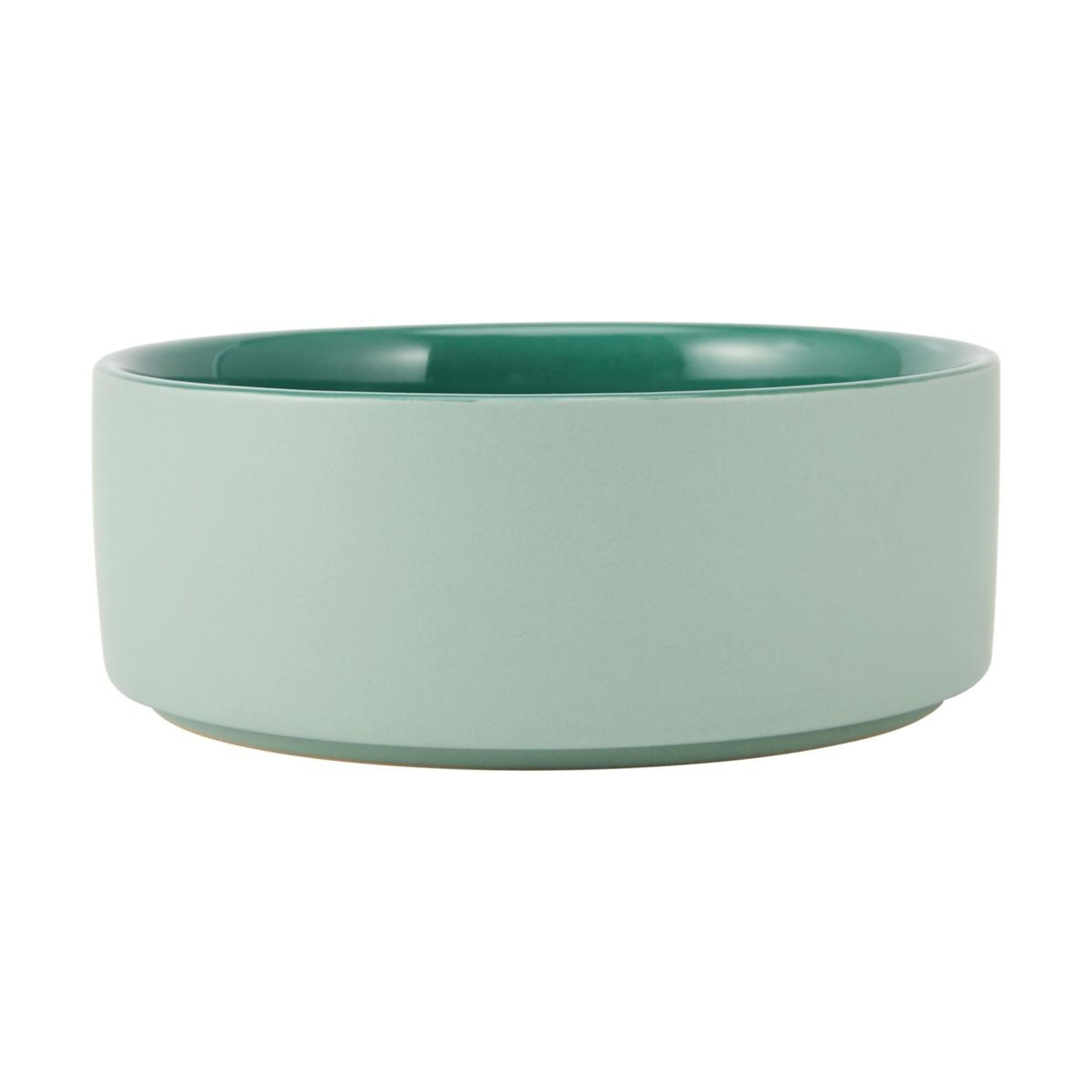 1 Pet Bowl Ceramic - Medium, Green